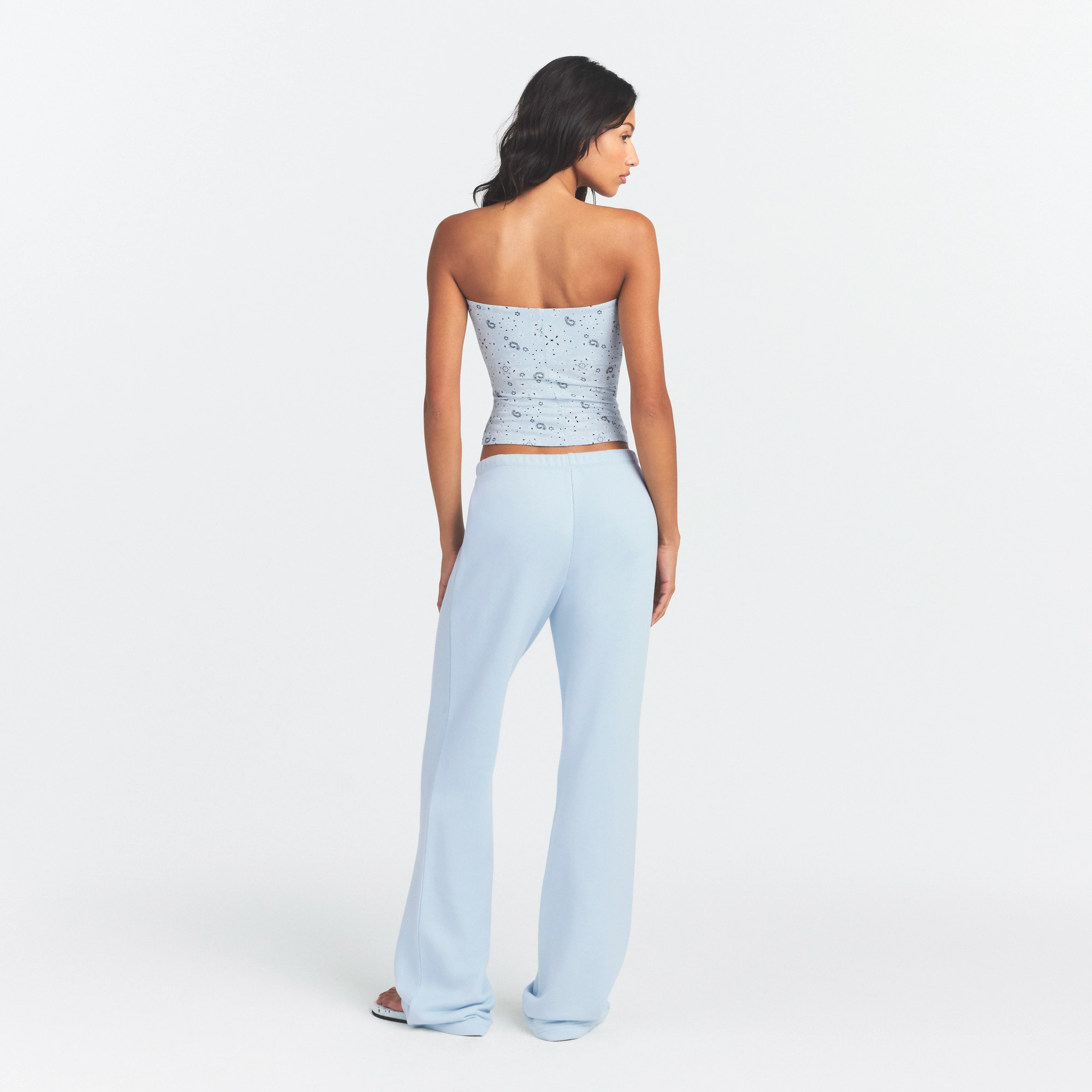 DRAPEY FRENCH TERRY STRAIGHT LEG PANT | POWDER BLUE - Image 5