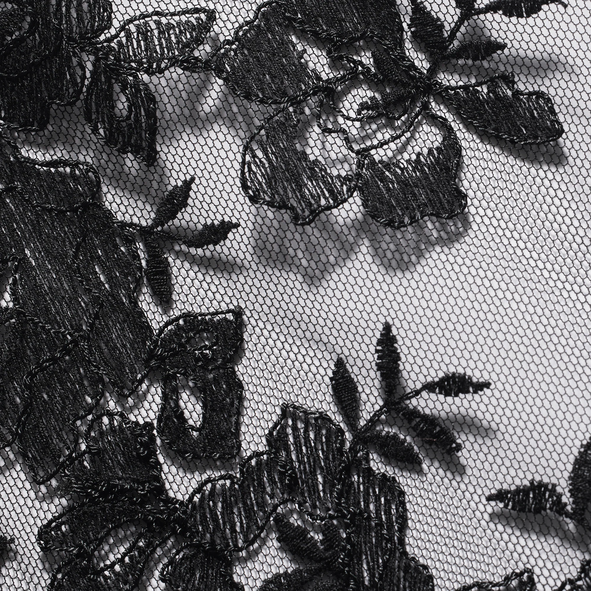 EMBROIDERED LINGERIE FRONT CLOSE UNLINED BRA | ONYX - Image 5