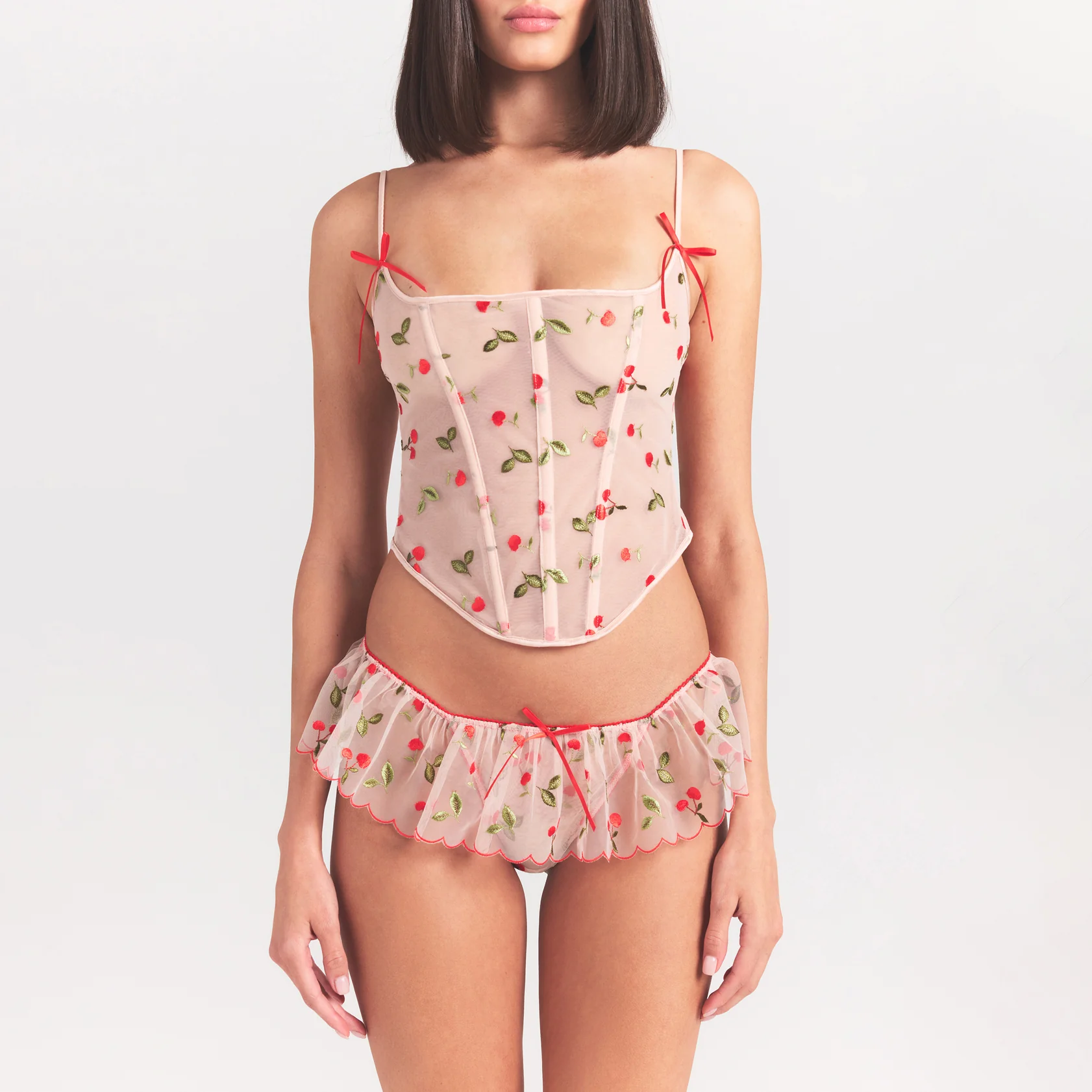 EMBROIDERED TULLE CORSET | PRIMROSE CHERRY TULLE - Image 3