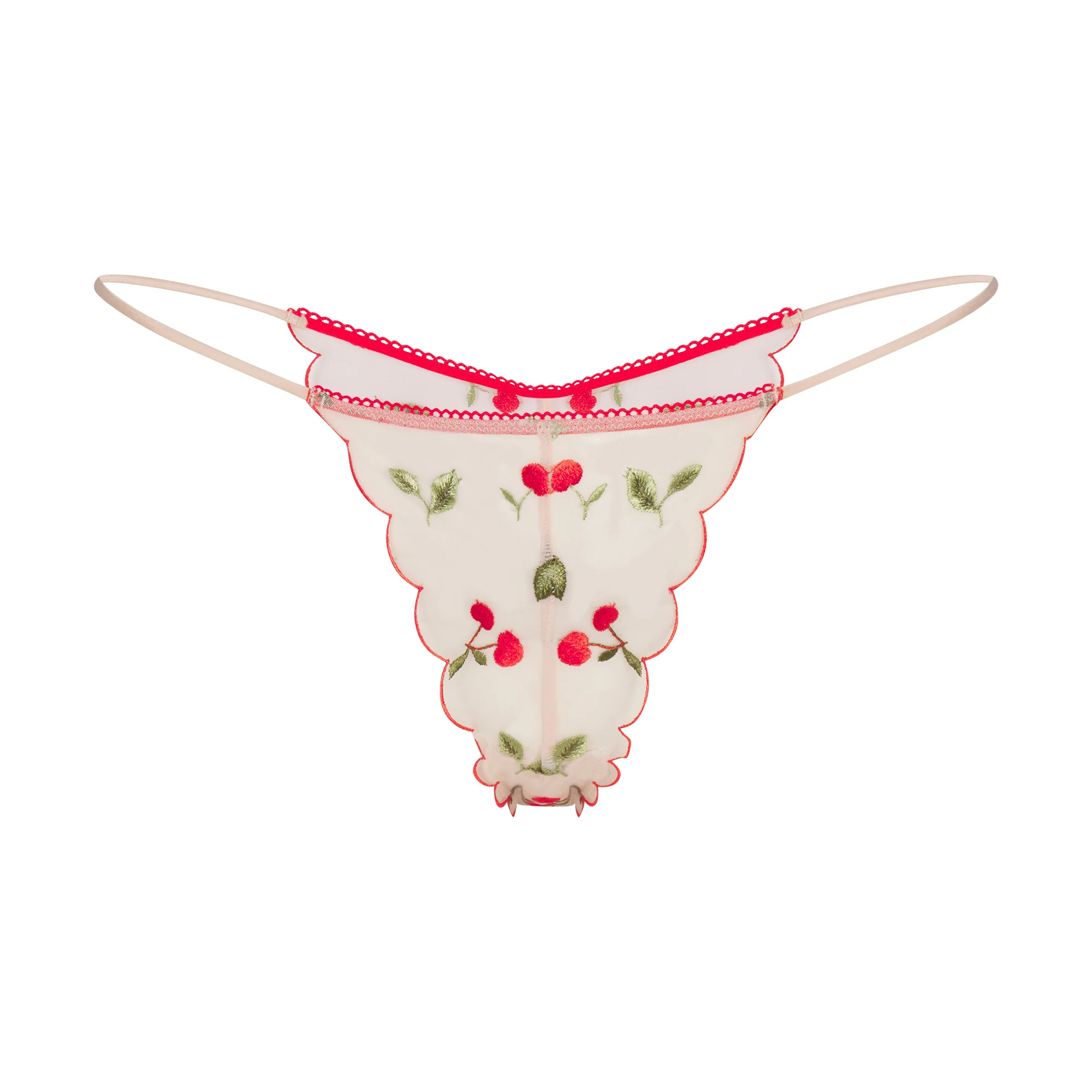 EMBROIDERED TULLE MINI SLIP DRESS AND TANGA SET | PRIMROSE CHERRY TULLE - Image 5
