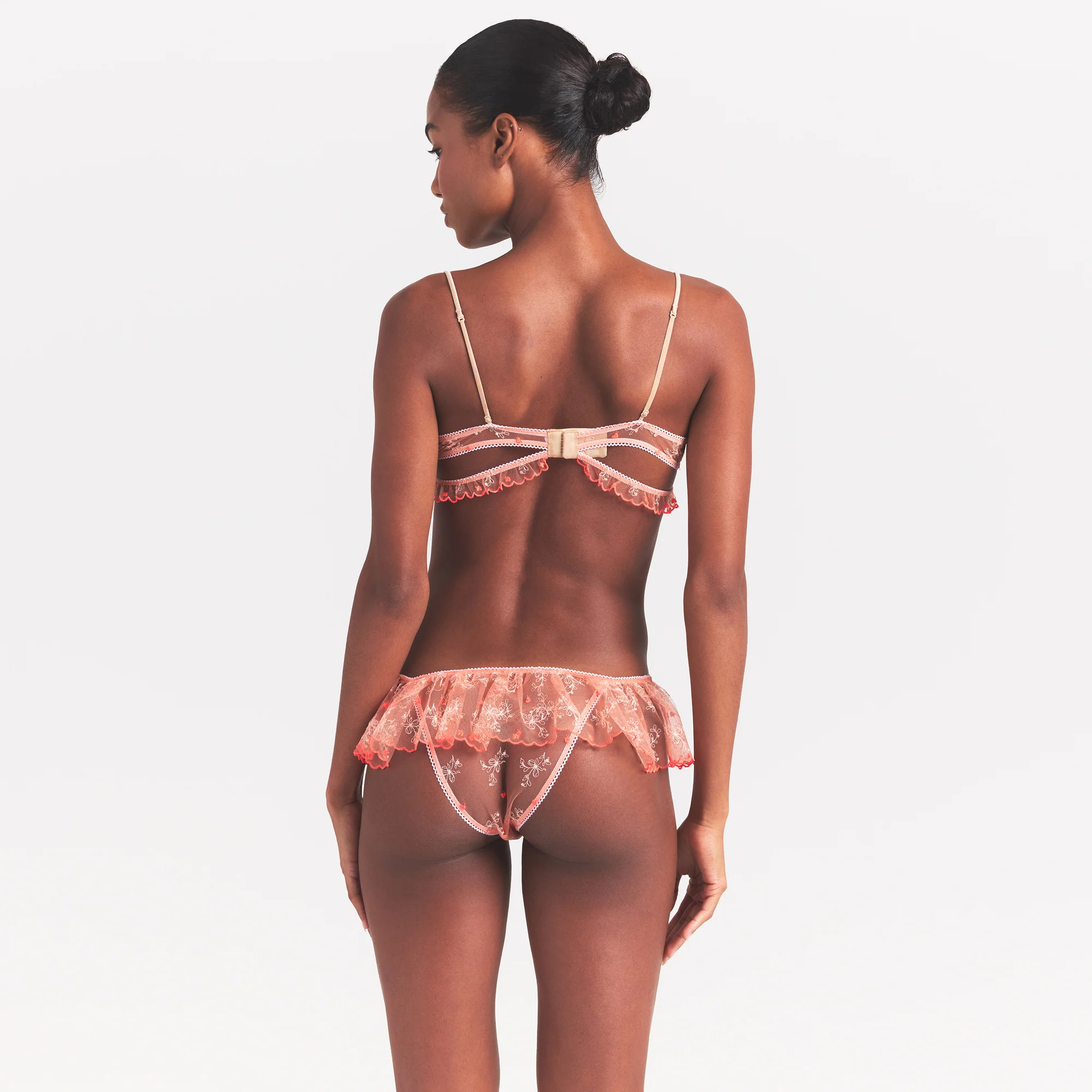 EMBROIDERED TULLE SKIMPY BRA | GUAVA HEART TULLE - Image 4