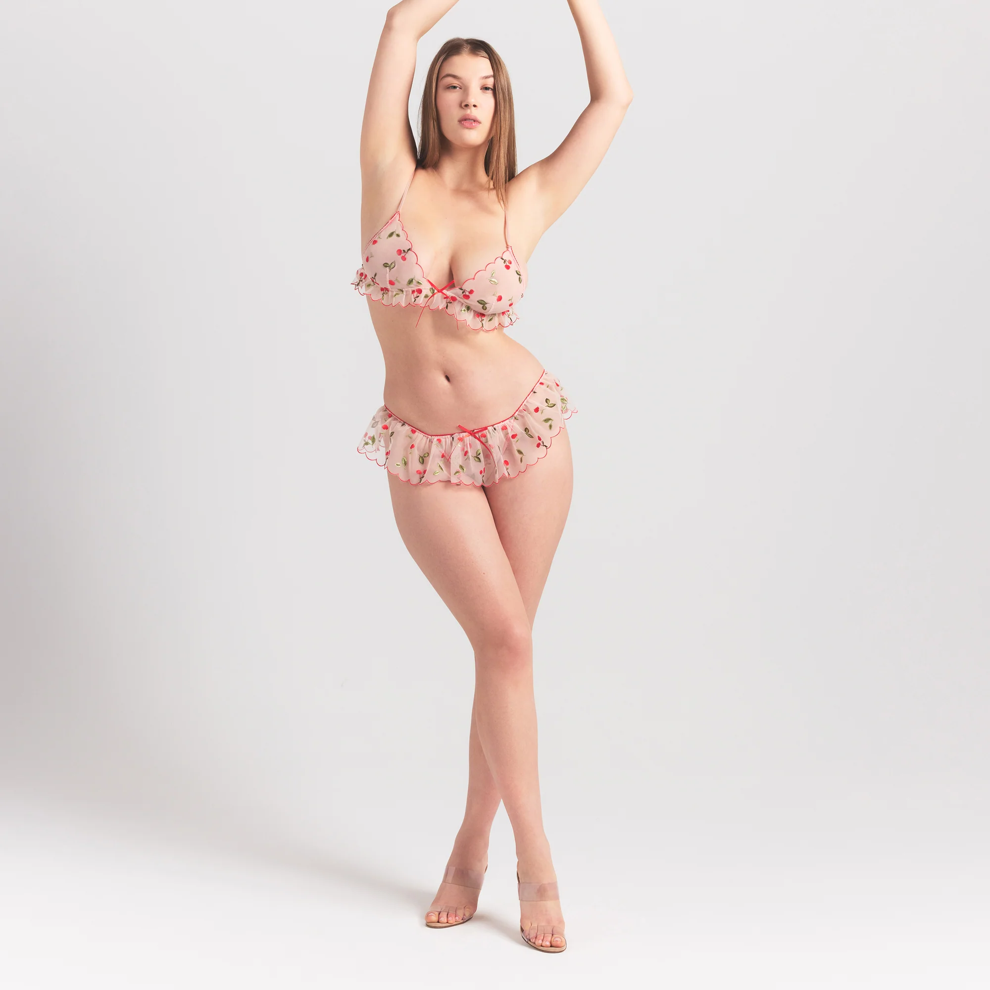 EMBROIDERED TULLE SKIRT BIKINI | PRIMROSE CHERRY TULLE - Image 2