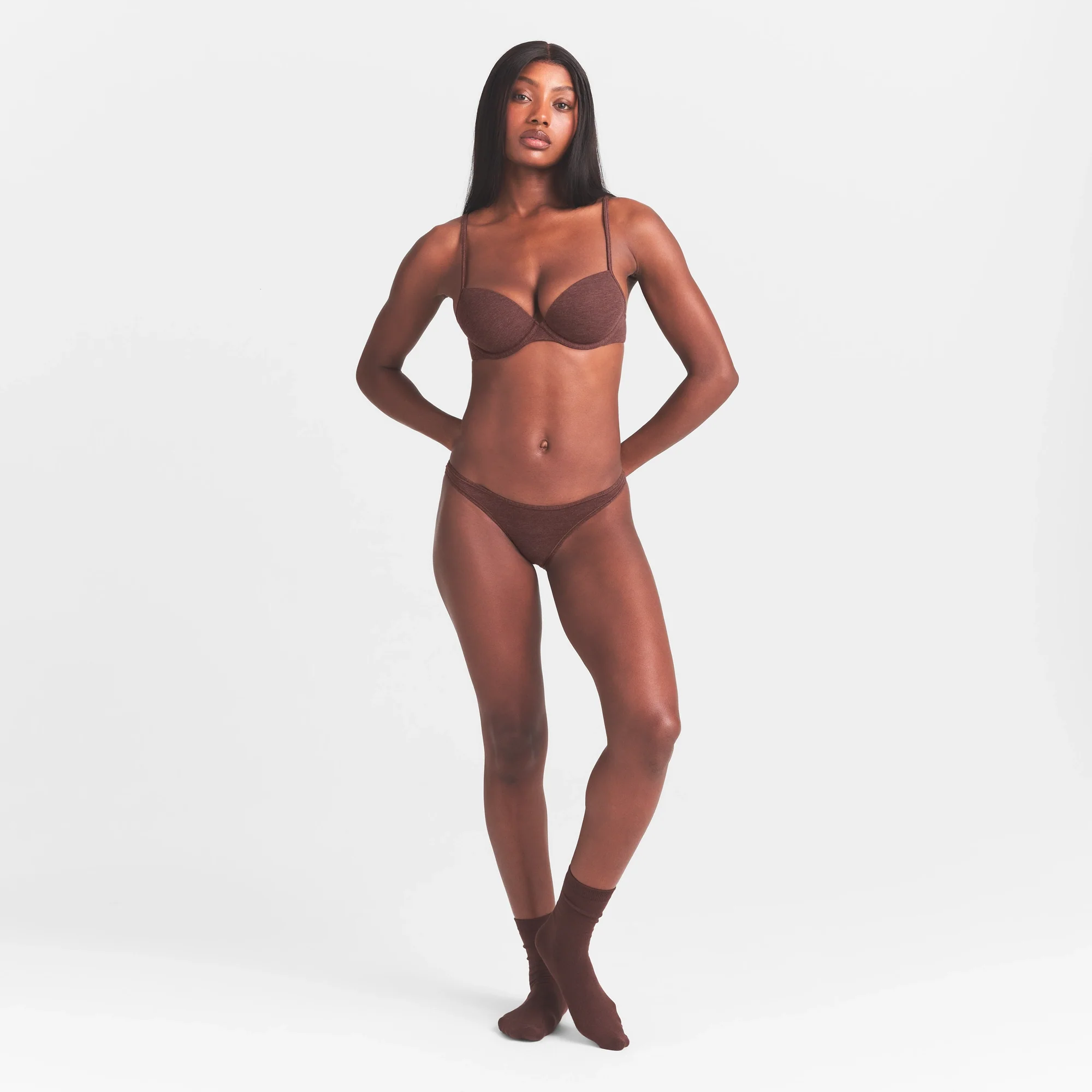 EVERYDAY COTTON BIKINI | COCOA HEATHER - Image 2