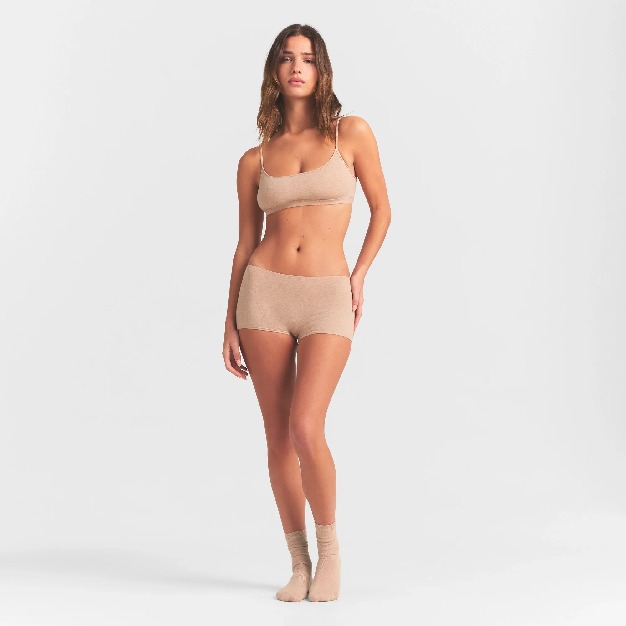 EVERYDAY COTTON BOY SHORT | CLAY HEATHER - Image 2