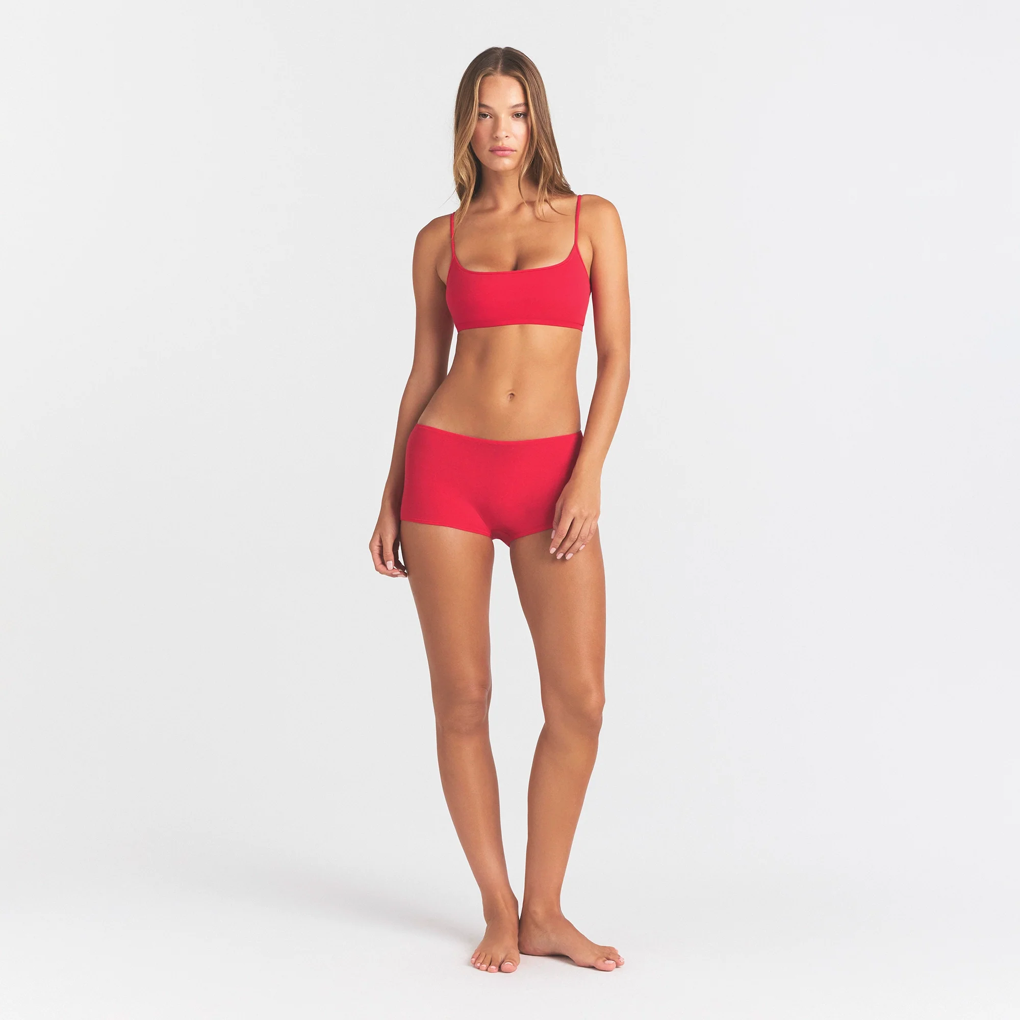 EVERYDAY COTTON SCOOP BRALETTE | CARMINE - Image 2
