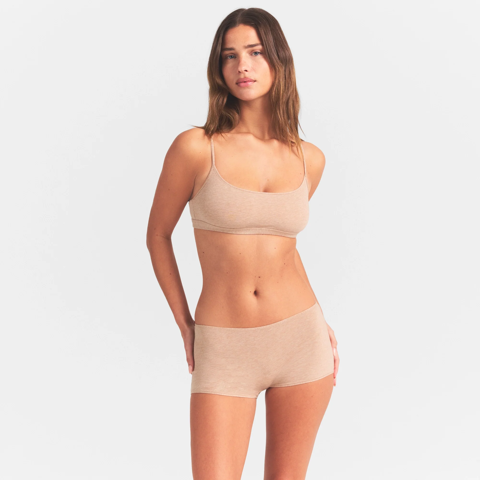 EVERYDAY COTTON SCOOP BRALETTE | CLAY HEATHER - Image 3