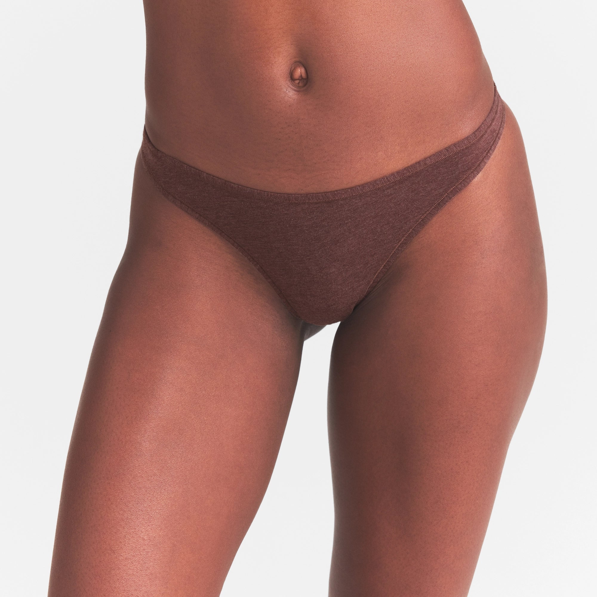 EVERYDAY COTTON THONG | COCOA HEATHER - Image 3