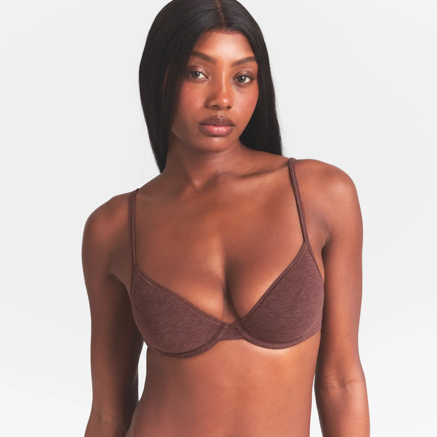 EVERYDAY COTTON UNLINED DEMI BRA | COCOA HEATHER - Image 4