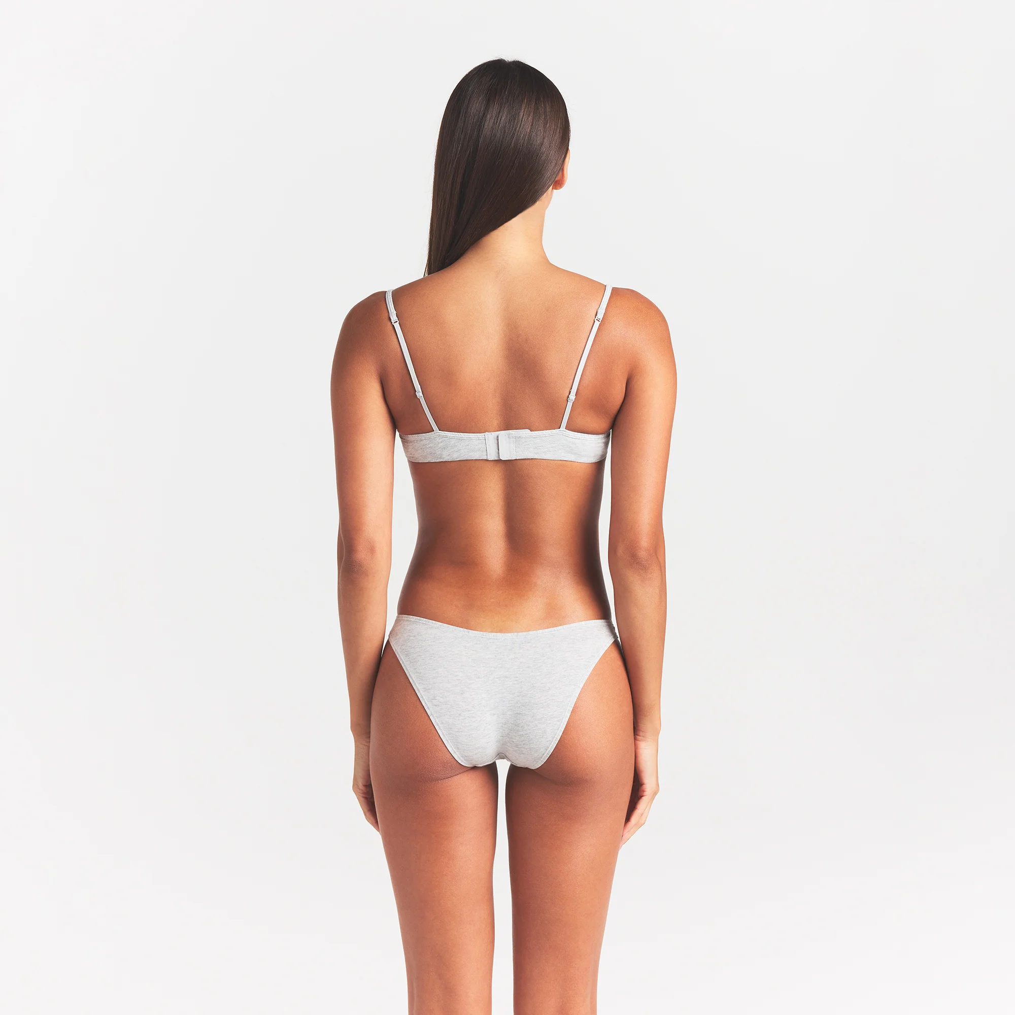 EVERYDAY COTTON UNLINED DEMI BRA | LIGHT HEATHER GREY - Image 4