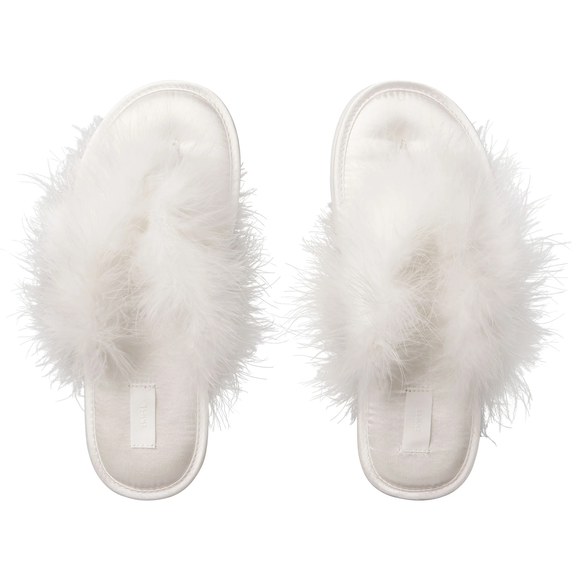 FAUX FEATHER SLIPPER | IVORY - Image 2