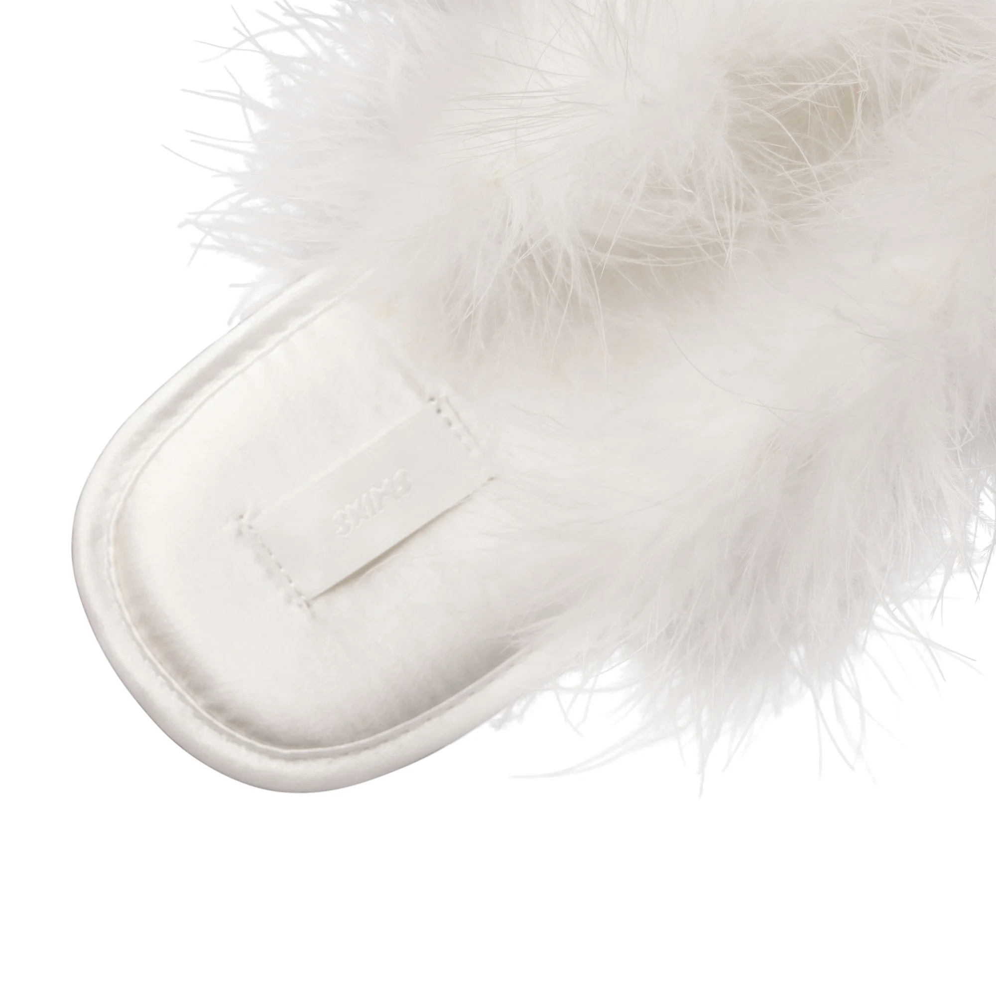 FAUX FEATHER SLIPPER | IVORY - Image 3