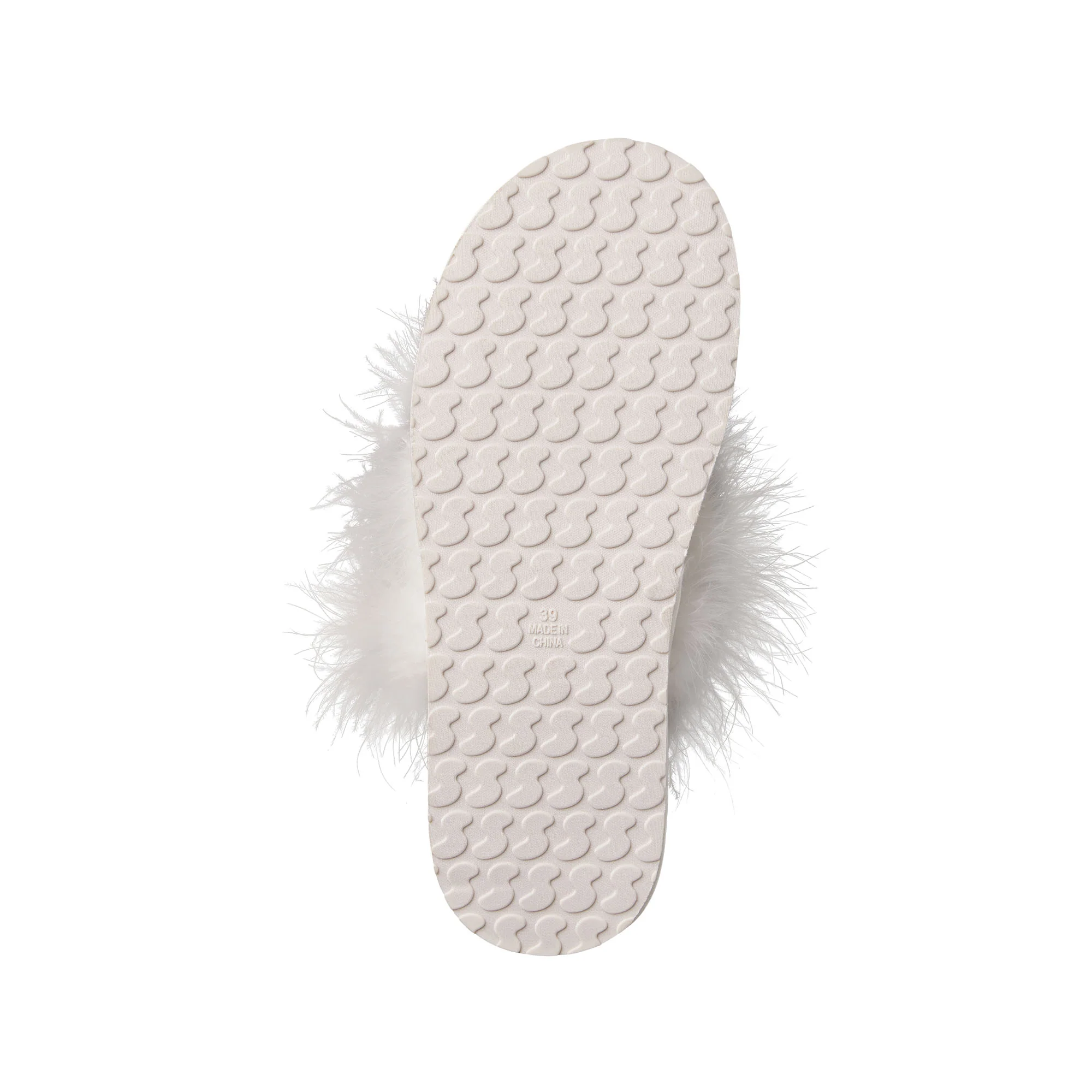 FAUX FEATHER SLIPPER | IVORY - Image 4
