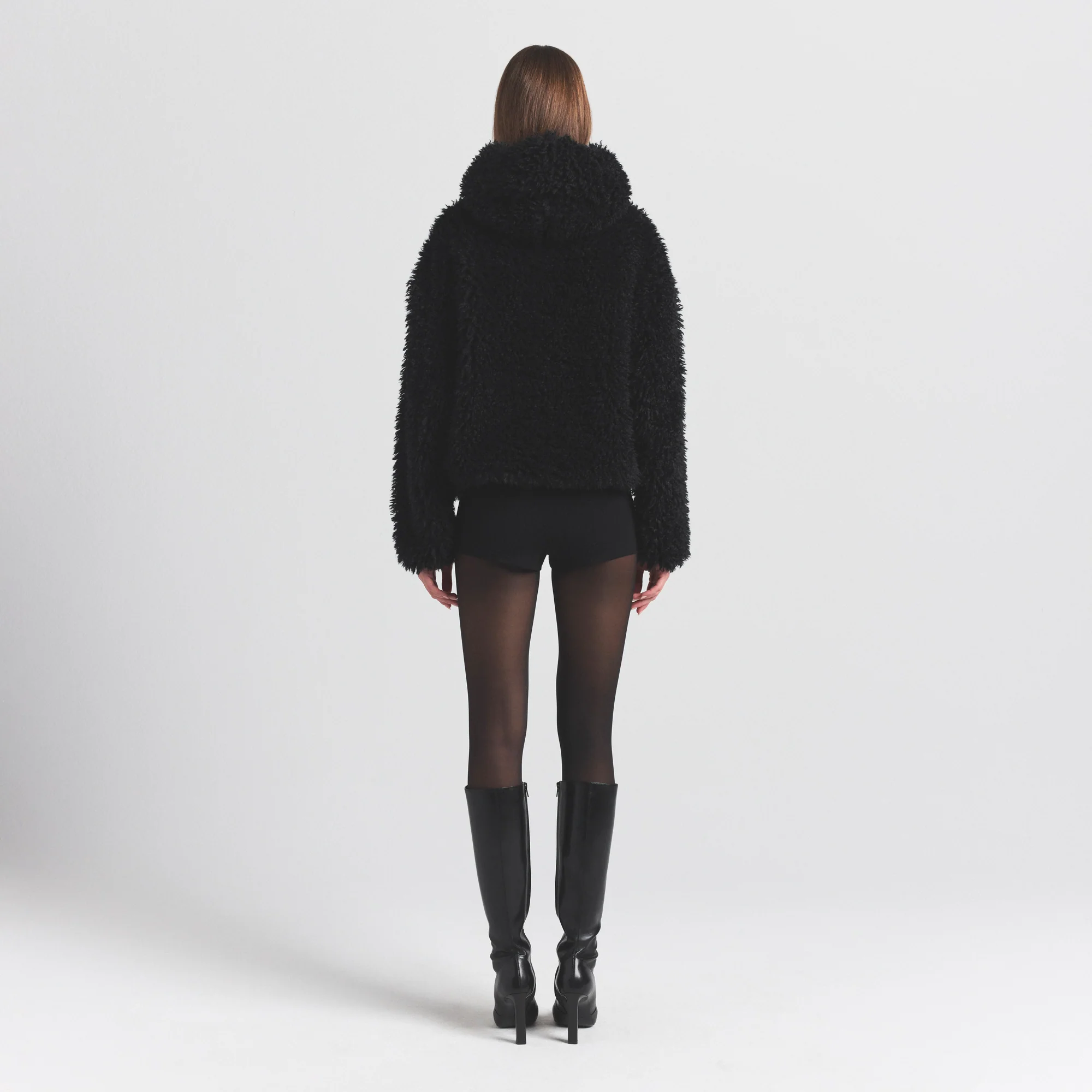FAUX FUR HOODIE | ONYX - Image 4