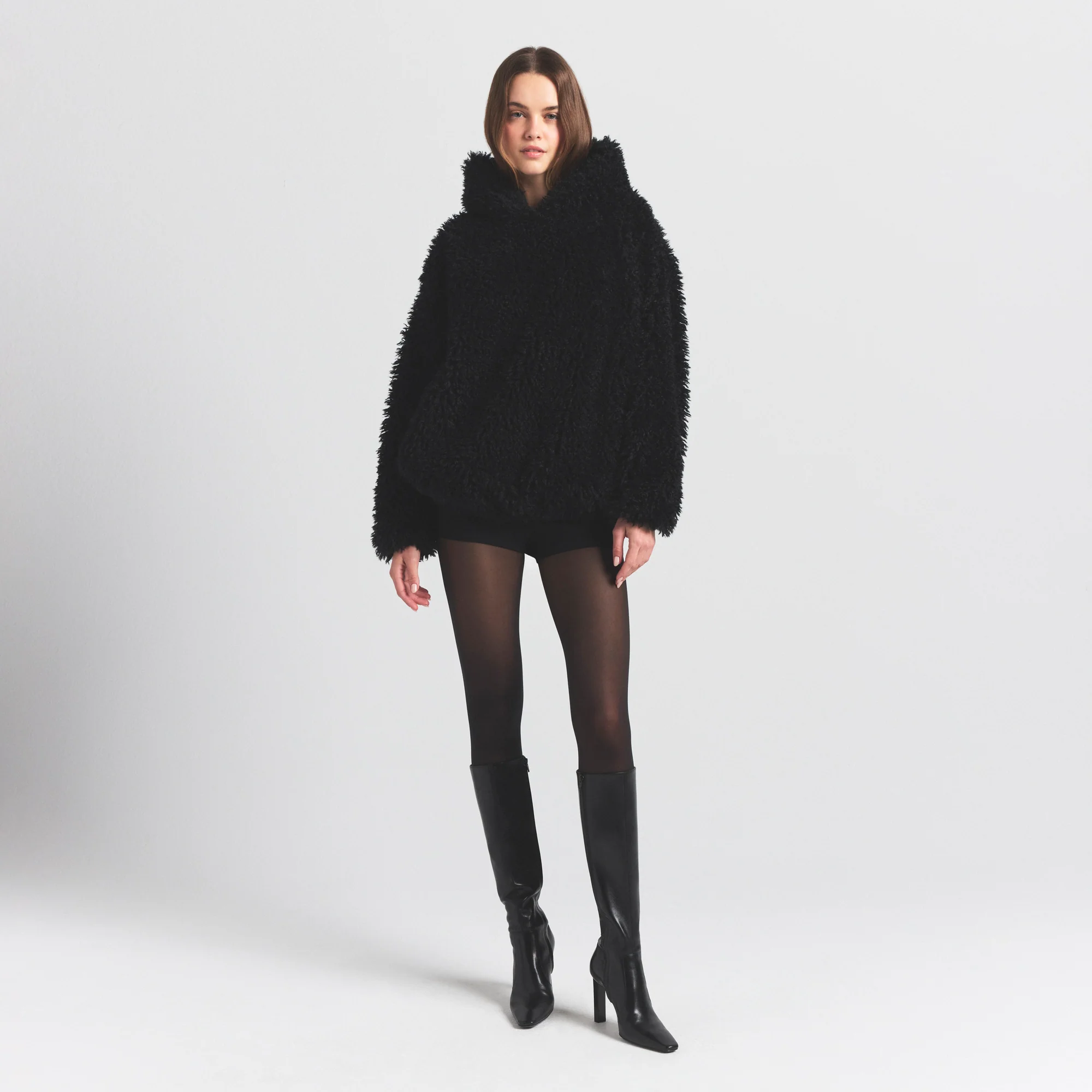 FAUX FUR HOODIE | ONYX - Image 6
