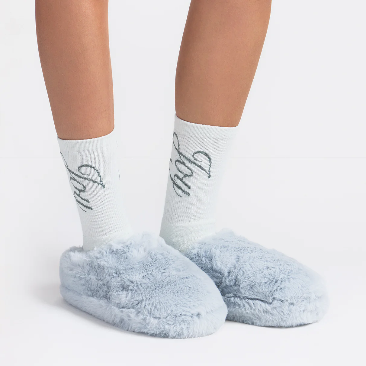 FAUX FUR SLIPPER | ZEN BLUE - Image 2