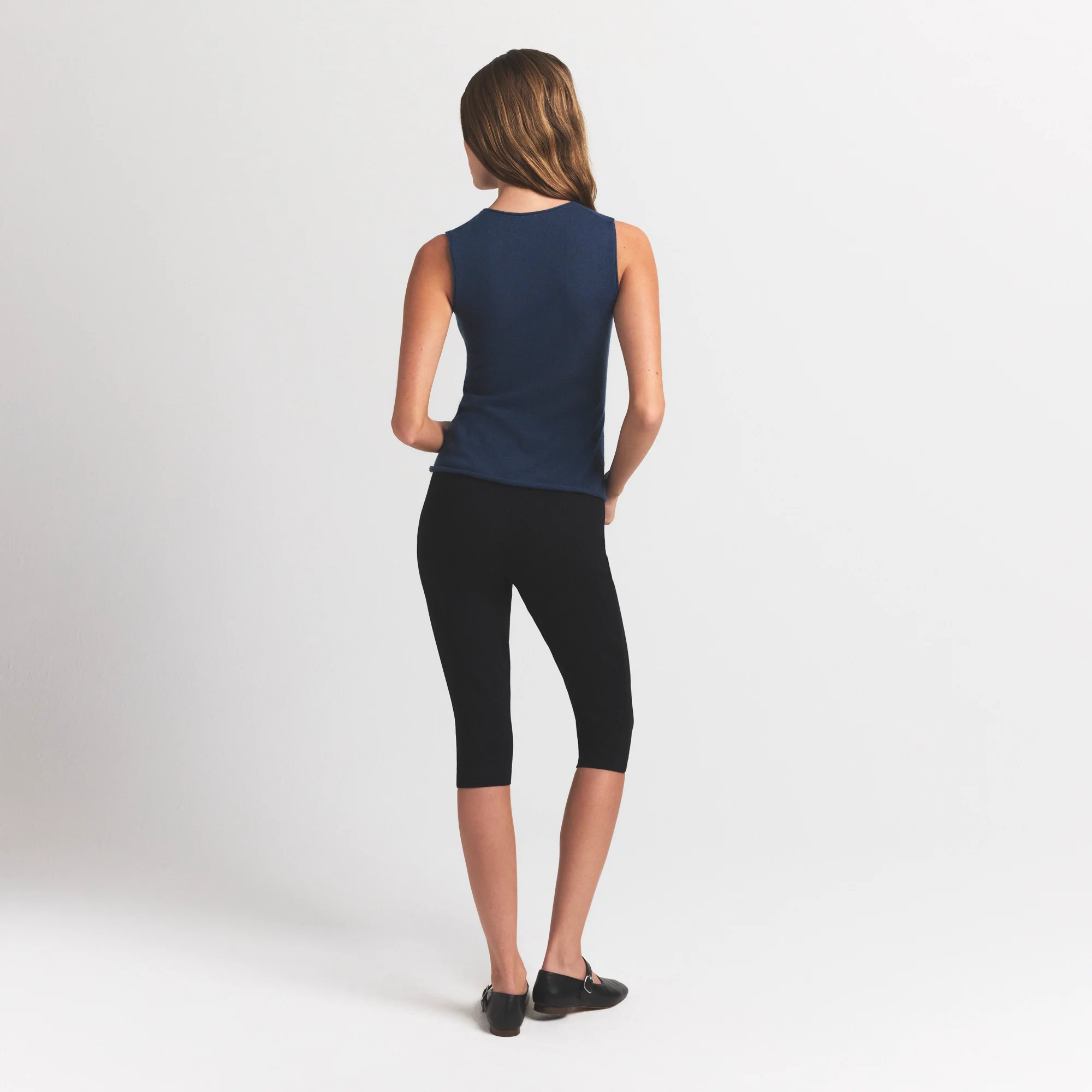 FEATHERWEIGHT CASHMERE SLEEVELESS TOP | INDIGO - Image 4