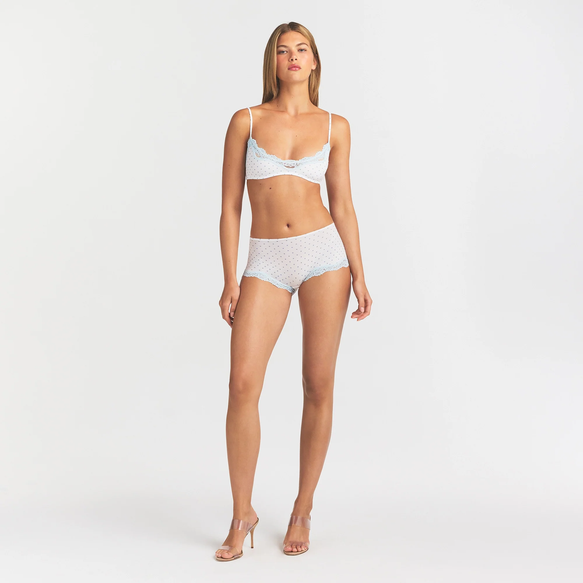 FITS EVERYBODY LACE BOY SHORT | SLATE PIN DOT PRINT - Image 2