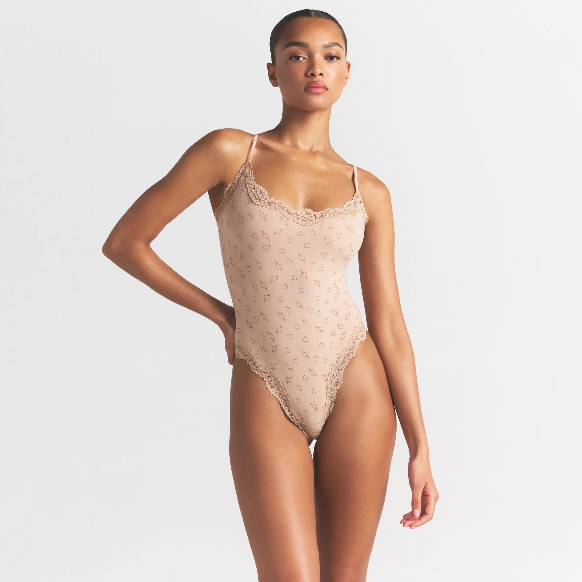 FITS EVERYBODY LACE CAMI BODYSUIT | MICA SKETCHED HEARTS - Image 3