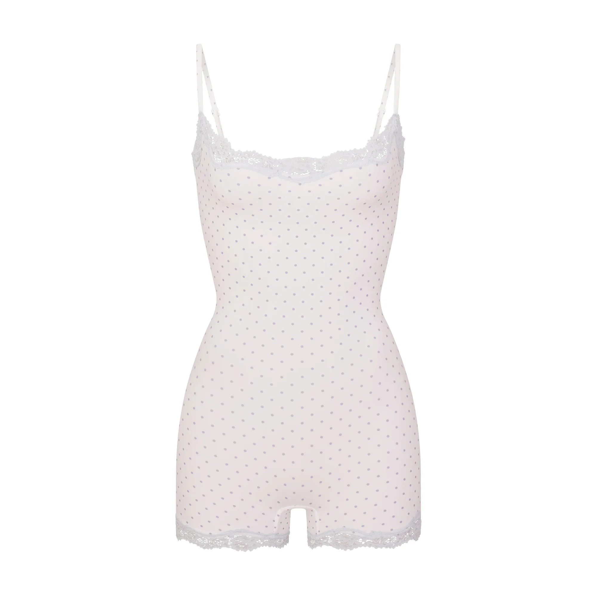 FITS EVERYBODY LACE ONESIE | SLATE PIN DOT PRINT