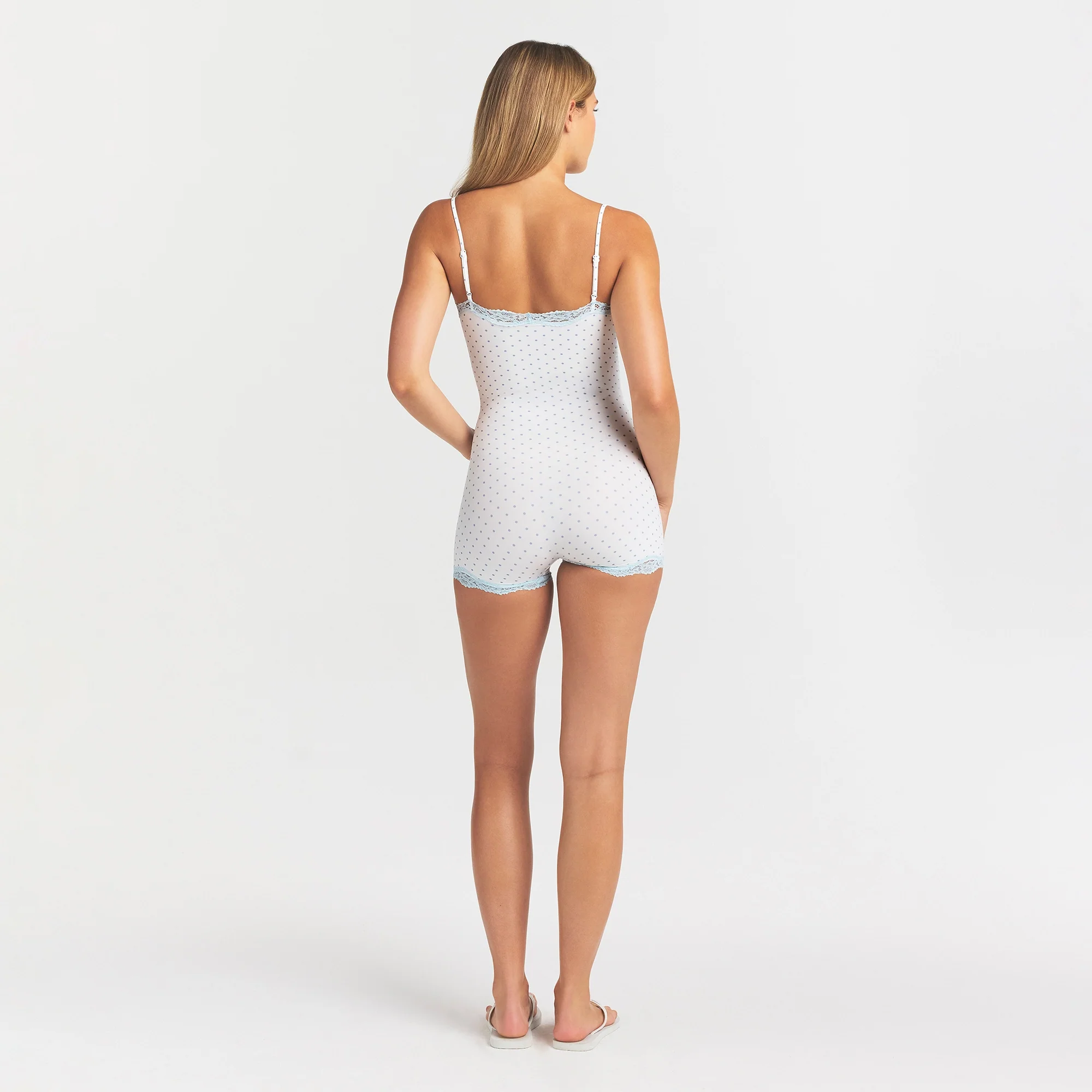 FITS EVERYBODY LACE ONESIE | SLATE PIN DOT PRINT - Image 5