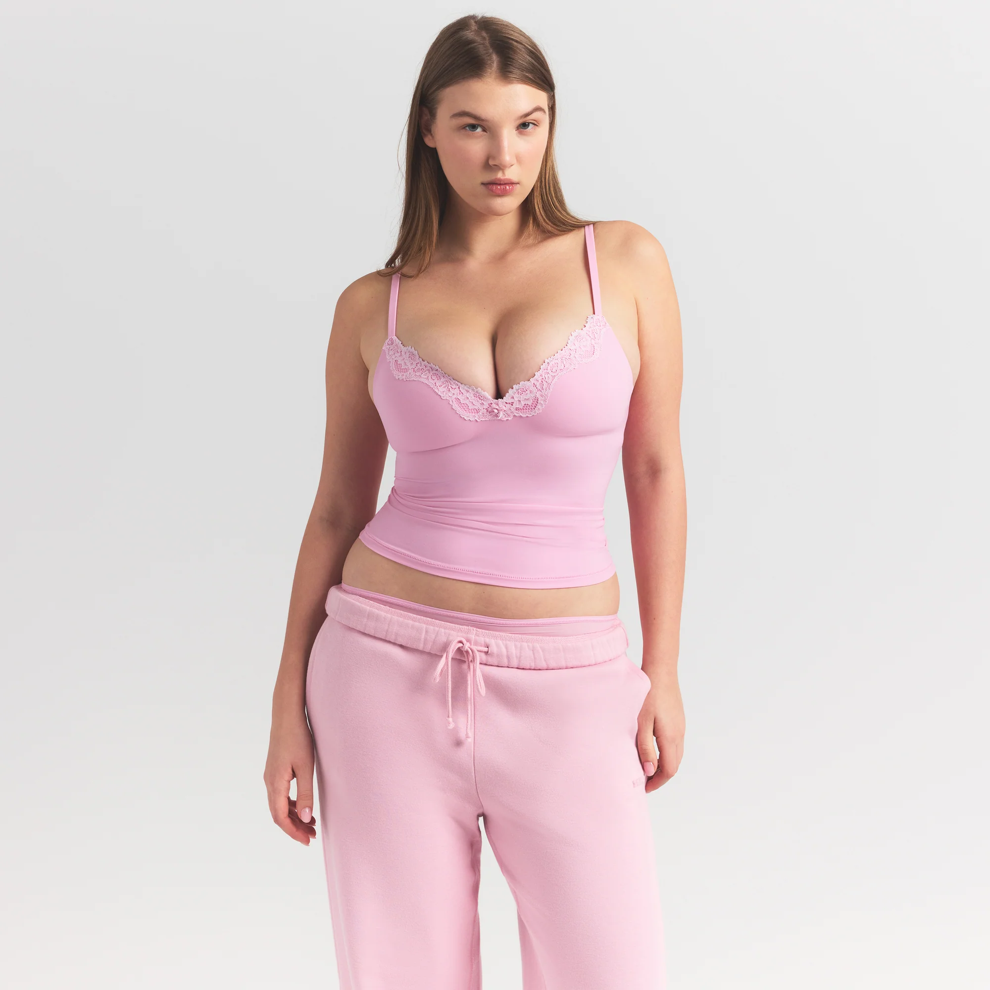 FITS EVERYBODY LACE PUSH-UP CAMI | BUBBLE GUM TONAL - Image 3