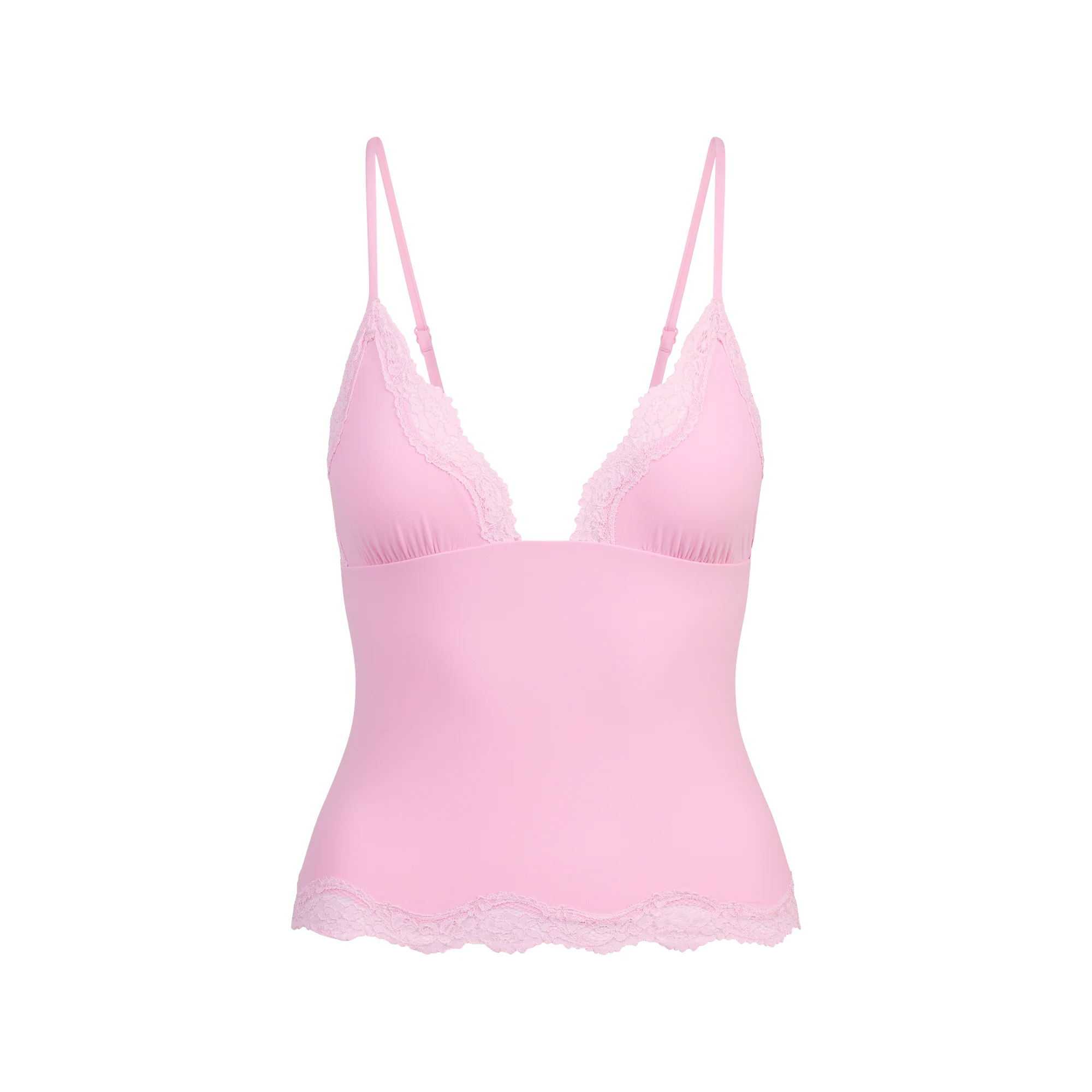 FITS EVERYBODY LACE TRIANGLE CAMI AND BOY SHORT SET | BUBBLE GUM TONAL - Image 5