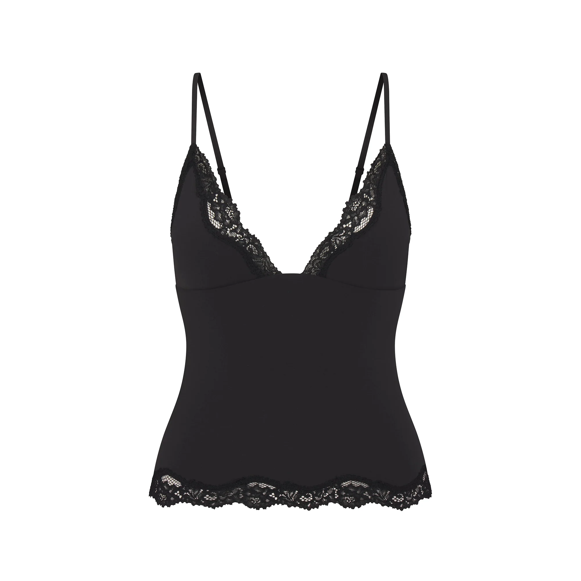 FITS EVERYBODY LACE TRIANGLE CAMI AND BOY SHORT SET | ONYX - Image 5