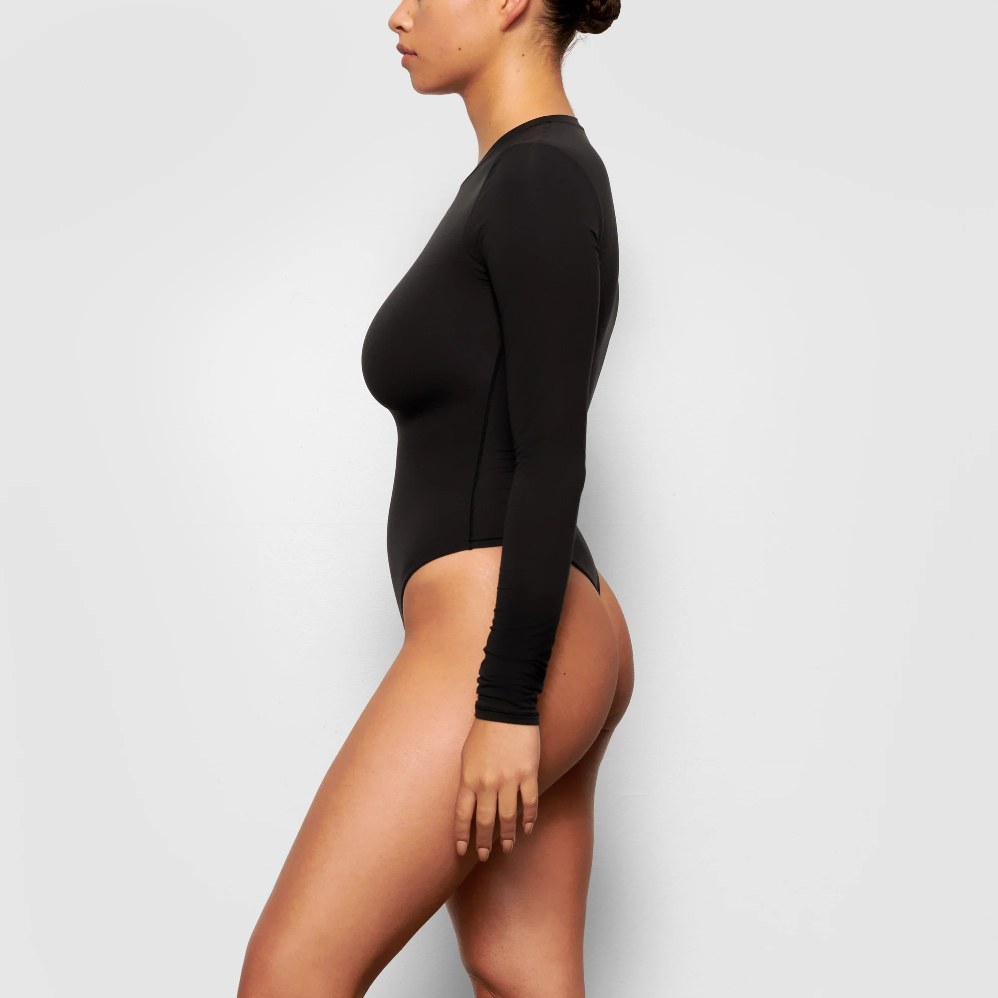 FITS EVERYBODY LONG SLEEVE CREW NECK BODYSUIT | ONYX - Image 3