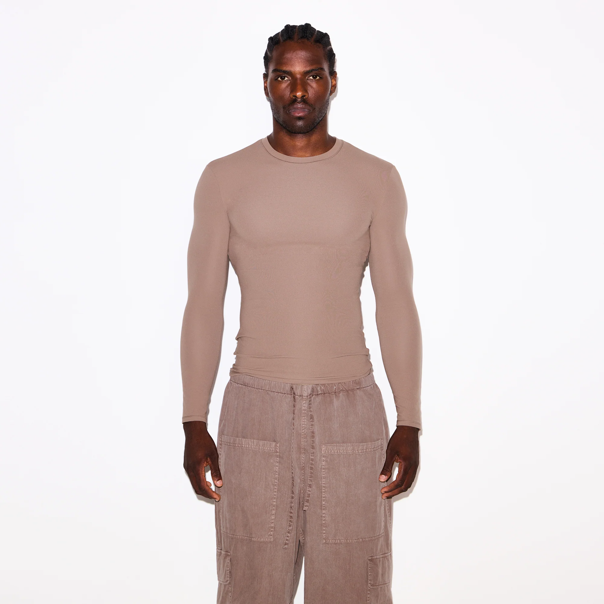 FITS EVERYBODY MENS SLIM LONG SLEEVE T-SHIRT | UMBER - Image 6