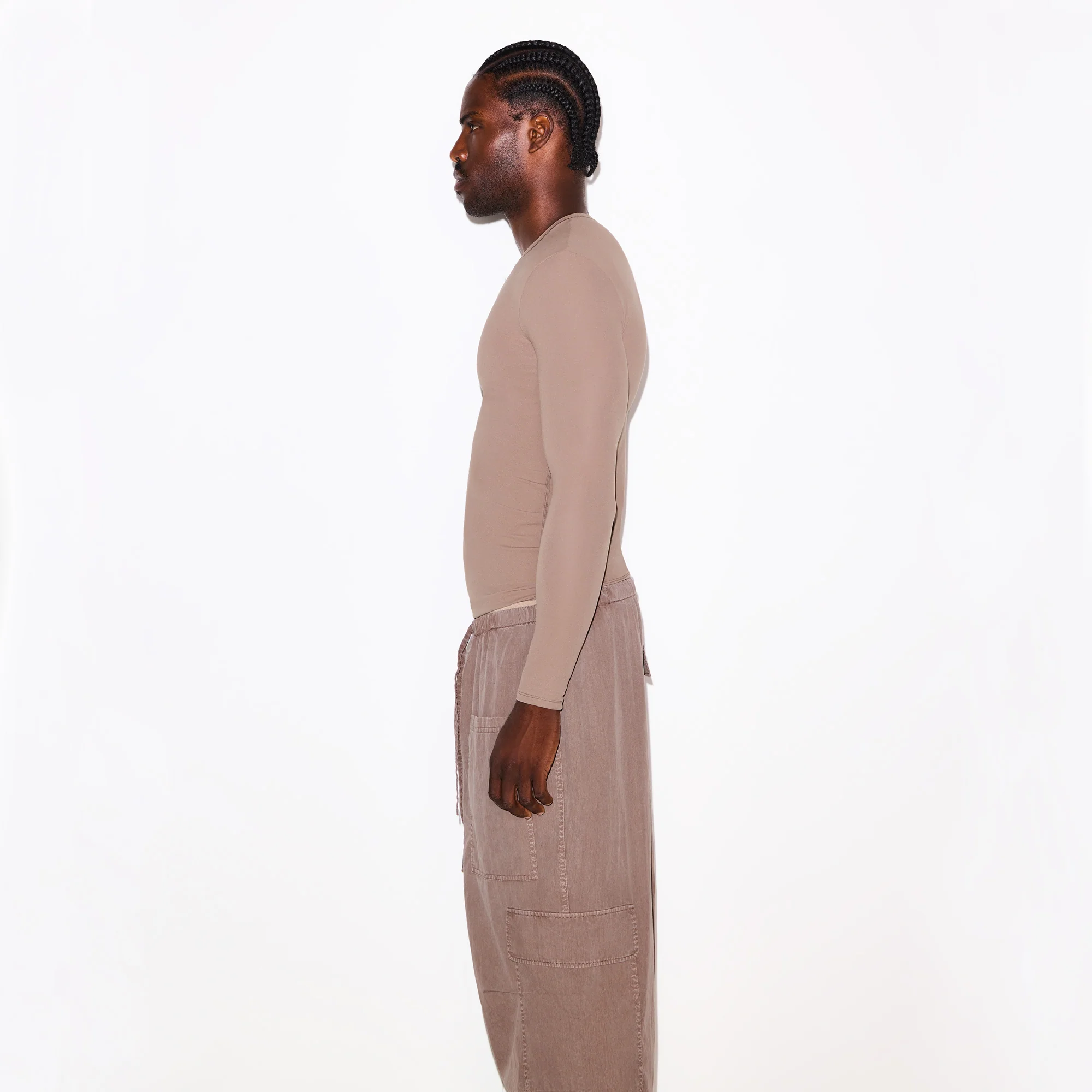 FITS EVERYBODY MENS SLIM LONG SLEEVE T-SHIRT | UMBER - Image 7