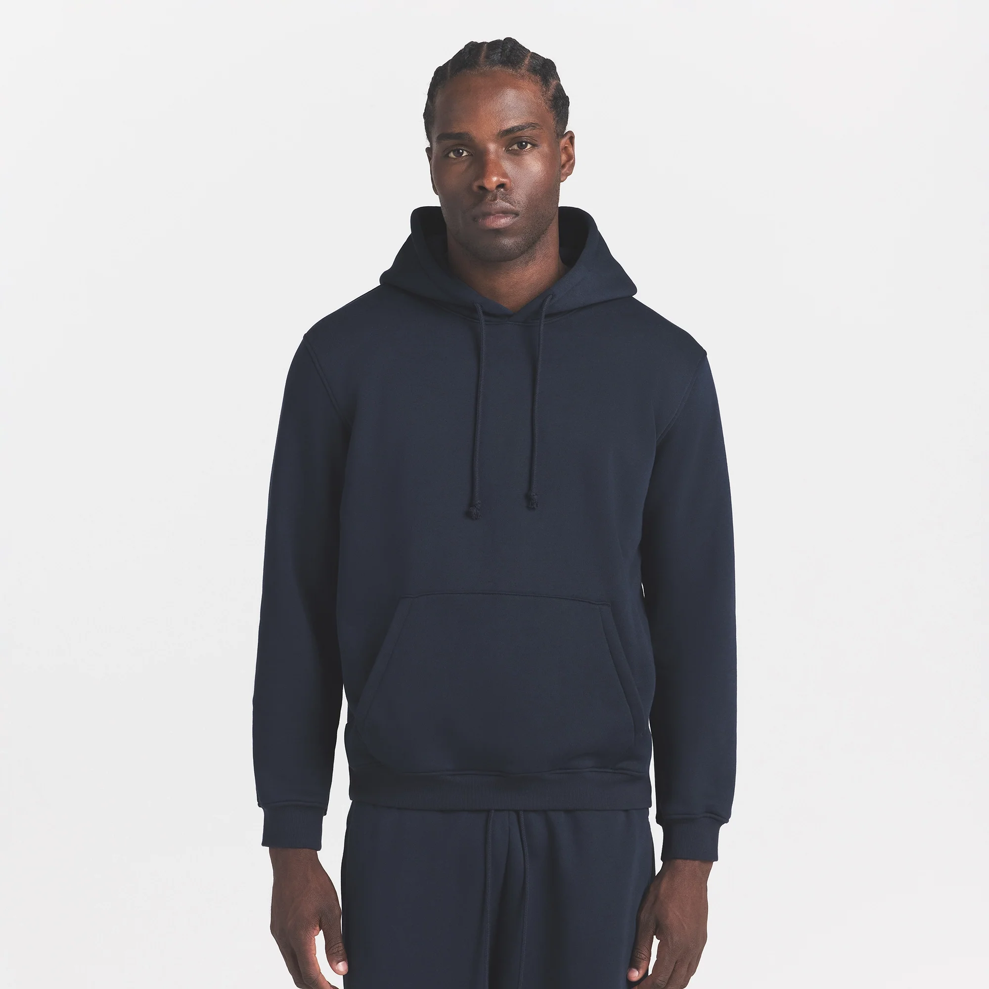 FLEECE LOUNGE MENS CLASSIC HOODIE | NAVY - Image 3