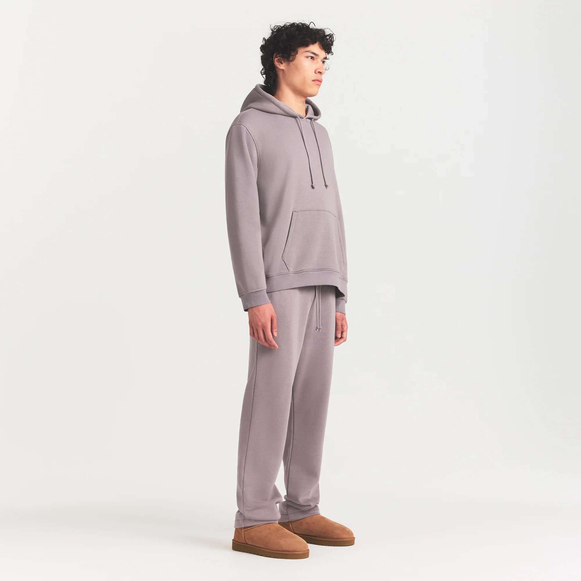 FLEECE LOUNGE MENS CLASSIC HOODIE | SHADOW - Image 4