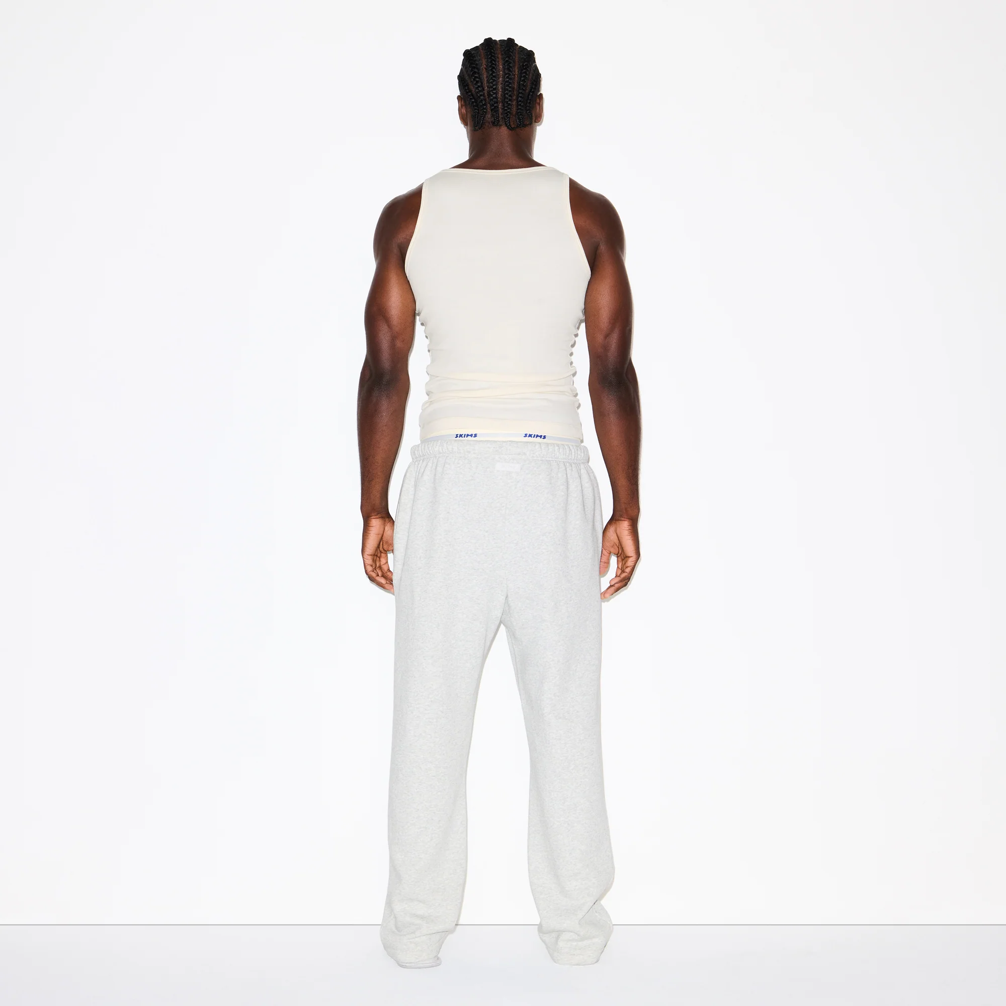 FLEECE LOUNGE MENS CLASSIC STRAIGHT LEG PANT | LIGHT HEATHER GREY - Image 5