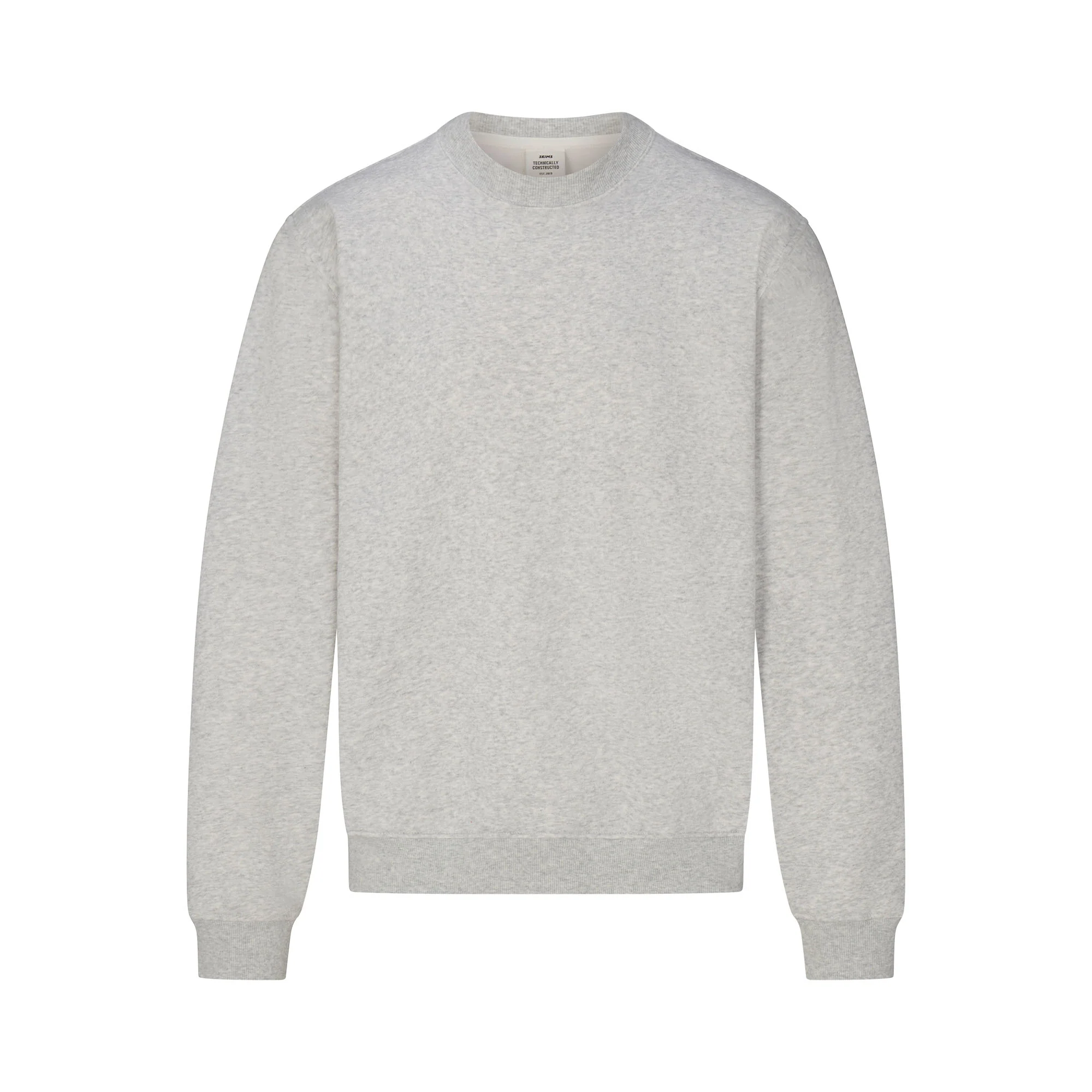 FLEECE LOUNGE MENS RELAXED HIGH CREWNECK | LIGHT HEATHER GREY