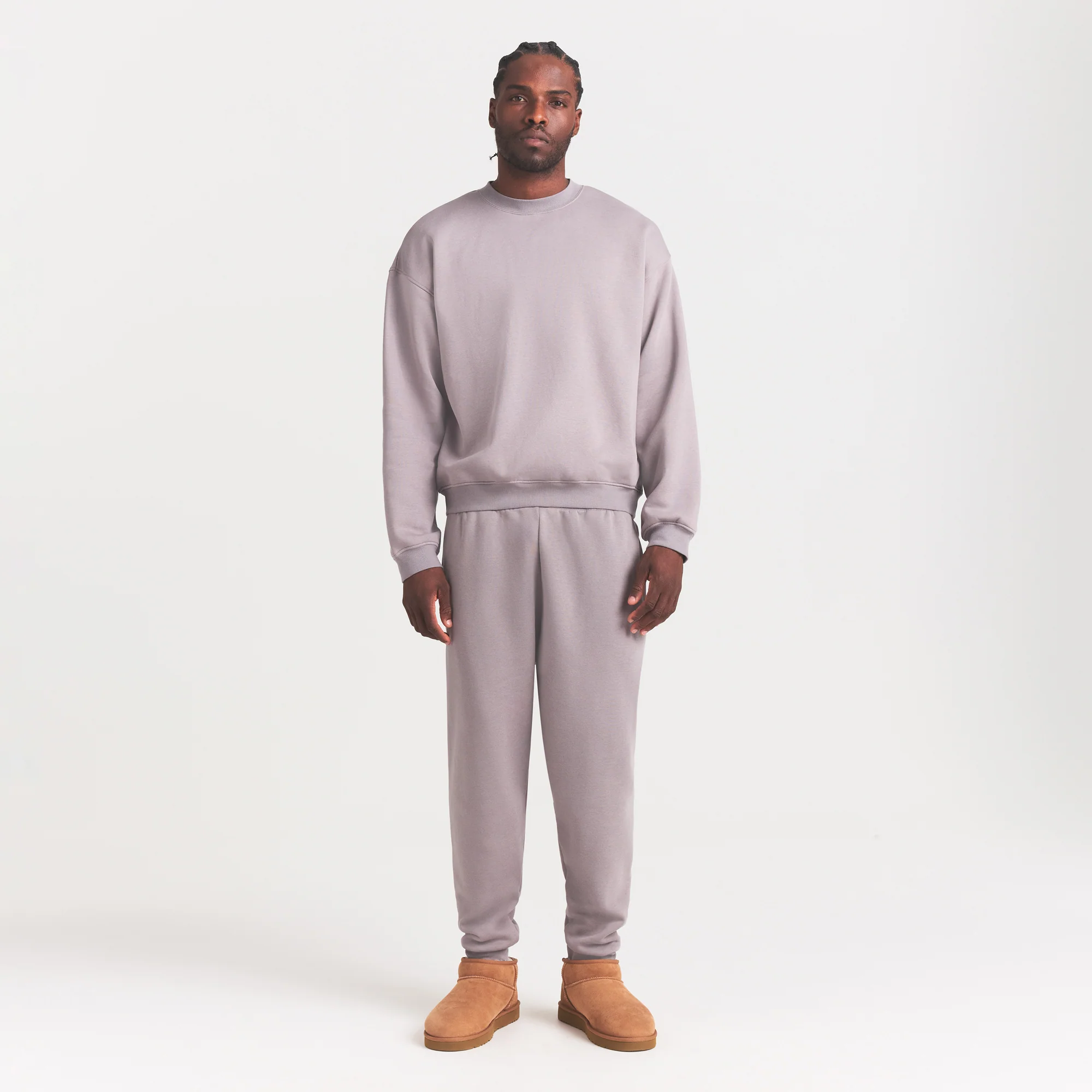 FLEECE LOUNGE MENS RELAXED HIGH CREWNECK | SHADOW - Image 2
