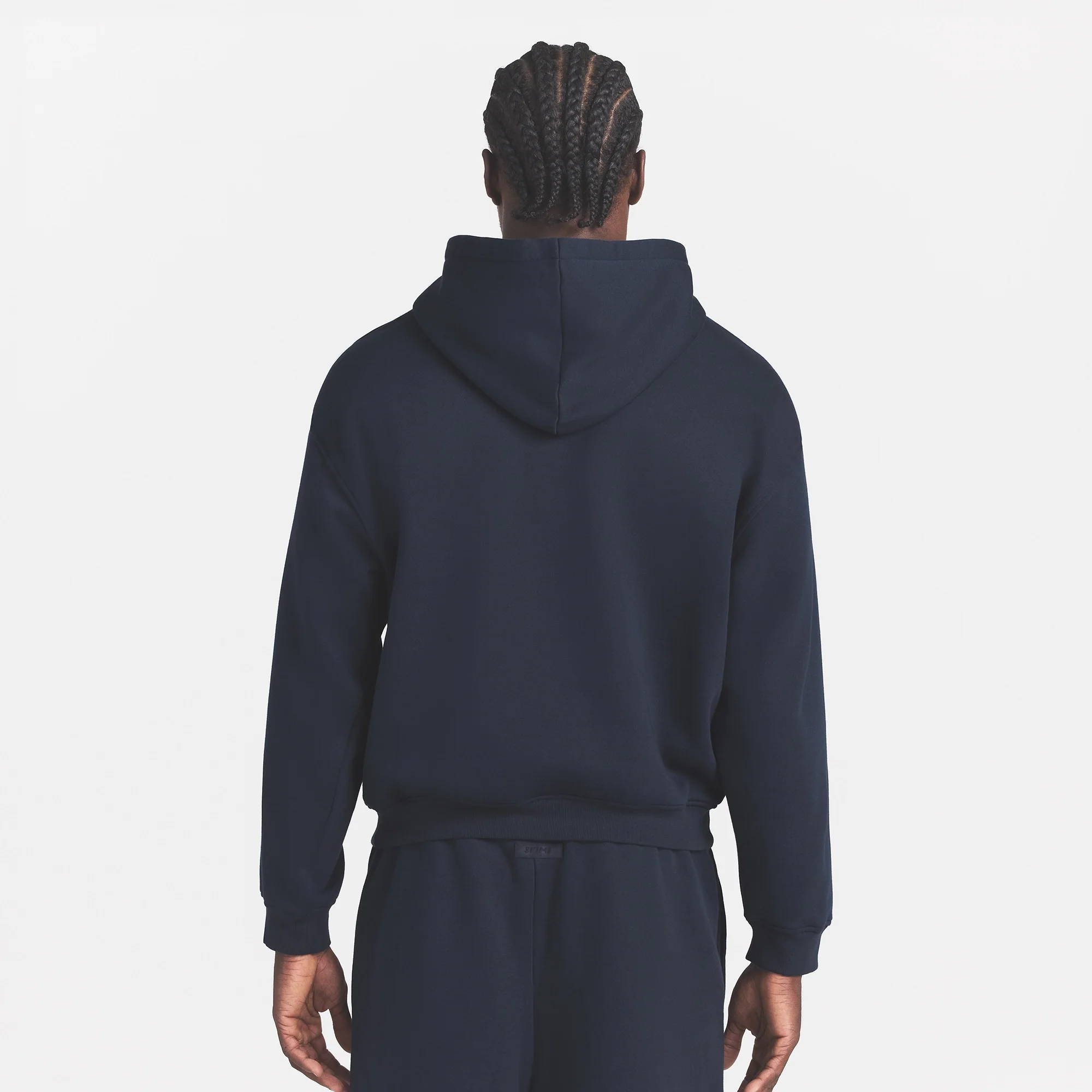 FLEECE LOUNGE MENS RELAXED HOODIE | NAVY - Image 5