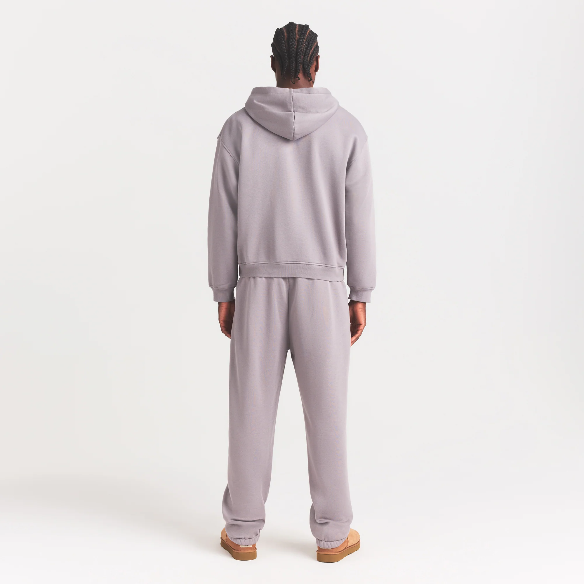 FLEECE LOUNGE MENS RELAXED HOODIE | SHADOW - Image 5