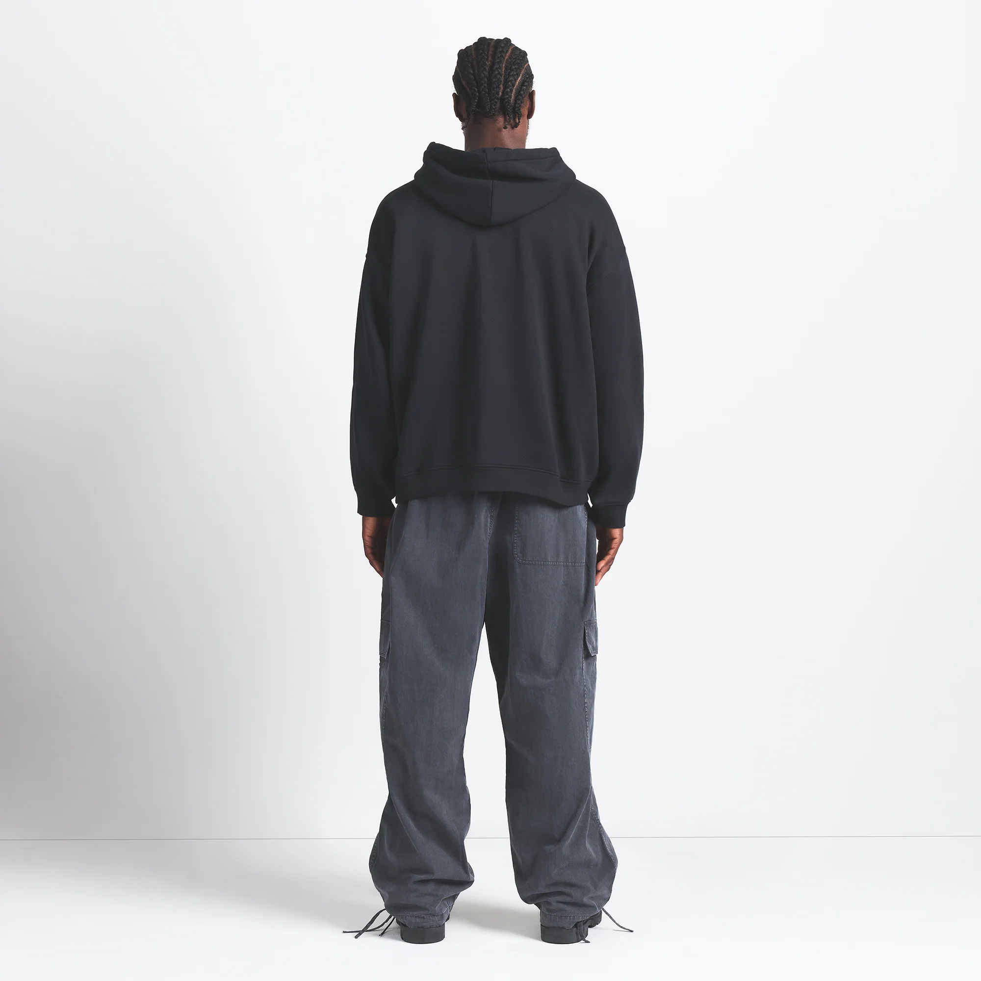 FLEECE LOUNGE MENS RELAXED HOODIE | WASHED ONYX - Image 5