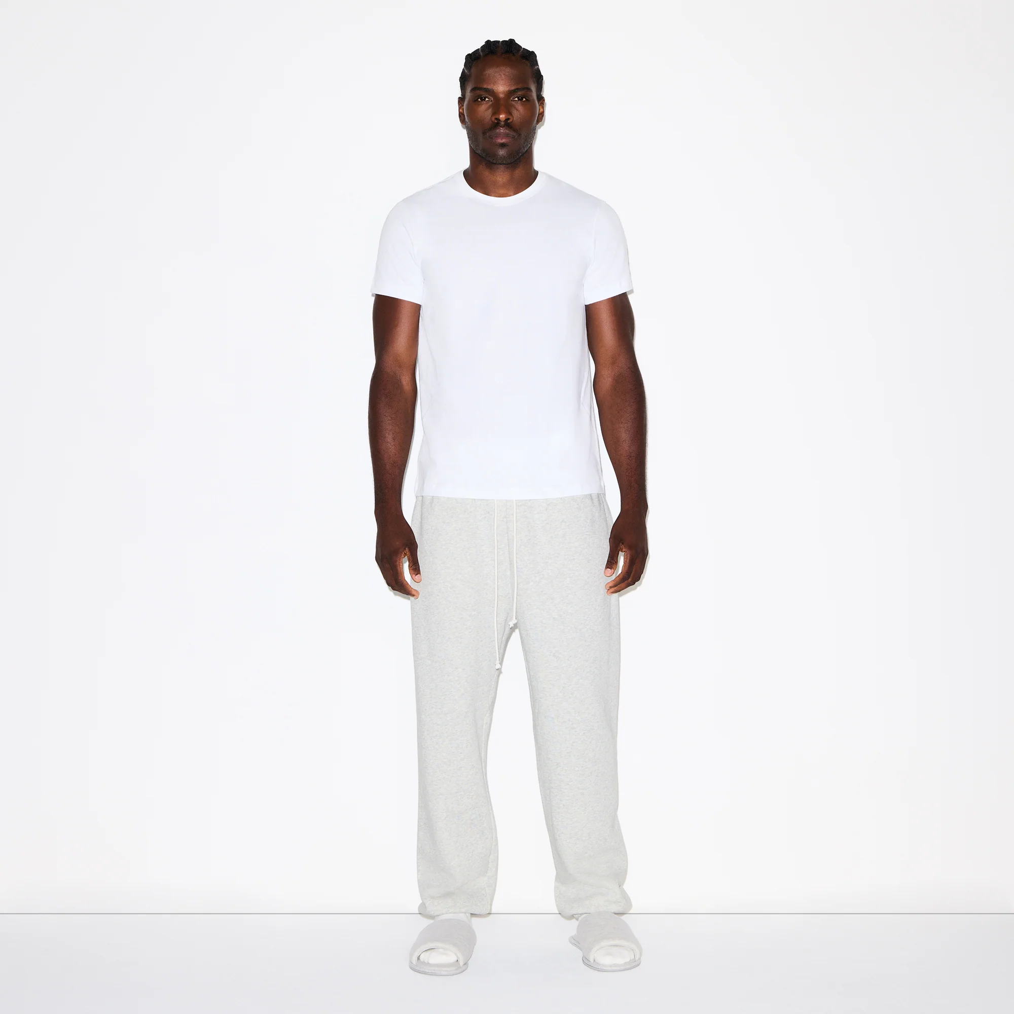 FLEECE LOUNGE MENS RELAXED JOGGER | LIGHT HEATHER GREY - Image 3
