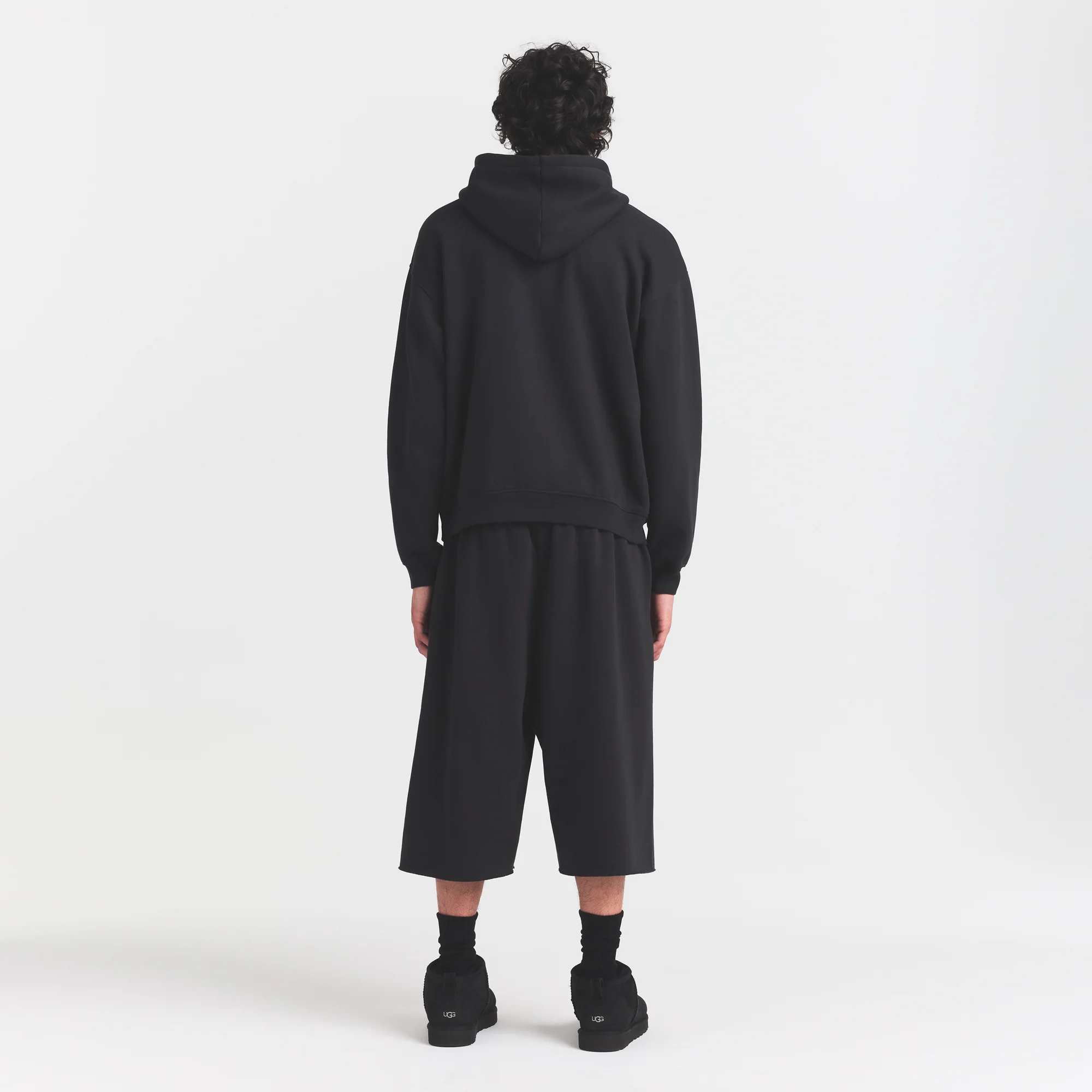 FLEECE LOUNGE MENS RELAXED LONG SHORT | WASHED ONYX - Image 6