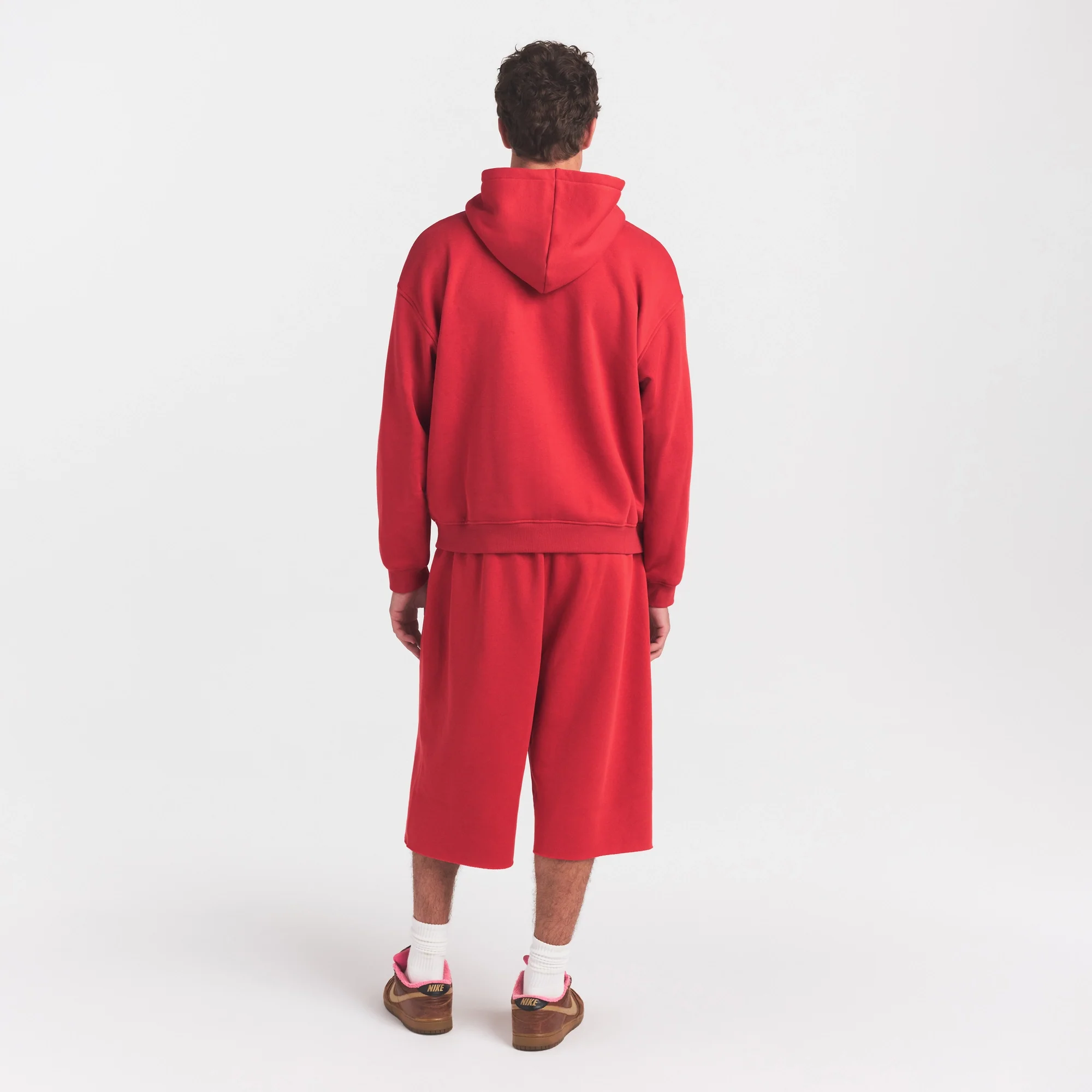 FLEECE LOUNGE MENS RELAXED LONG SHORT | WASHED RED - Image 7