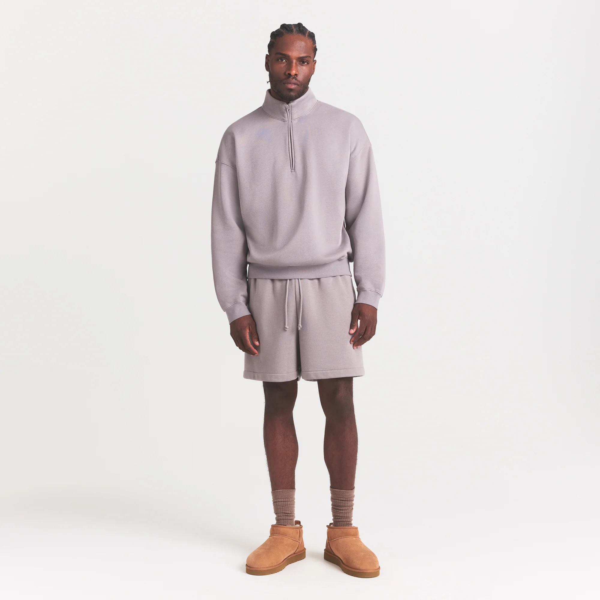 FLEECE LOUNGE MENS RELAXED QUARTER ZIP | SHADOW - Image 2