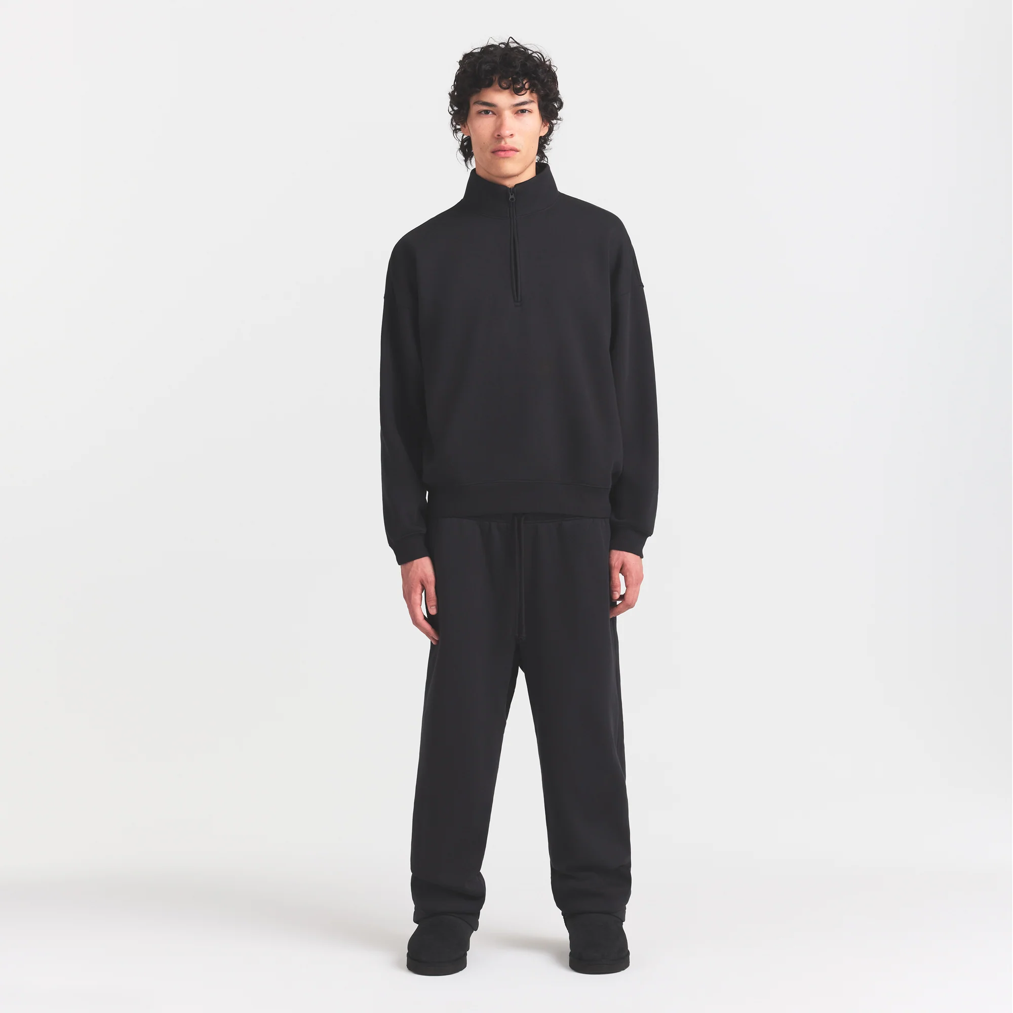FLEECE LOUNGE MENS RELAXED QUARTER ZIP | WASHED ONYX - Image 2