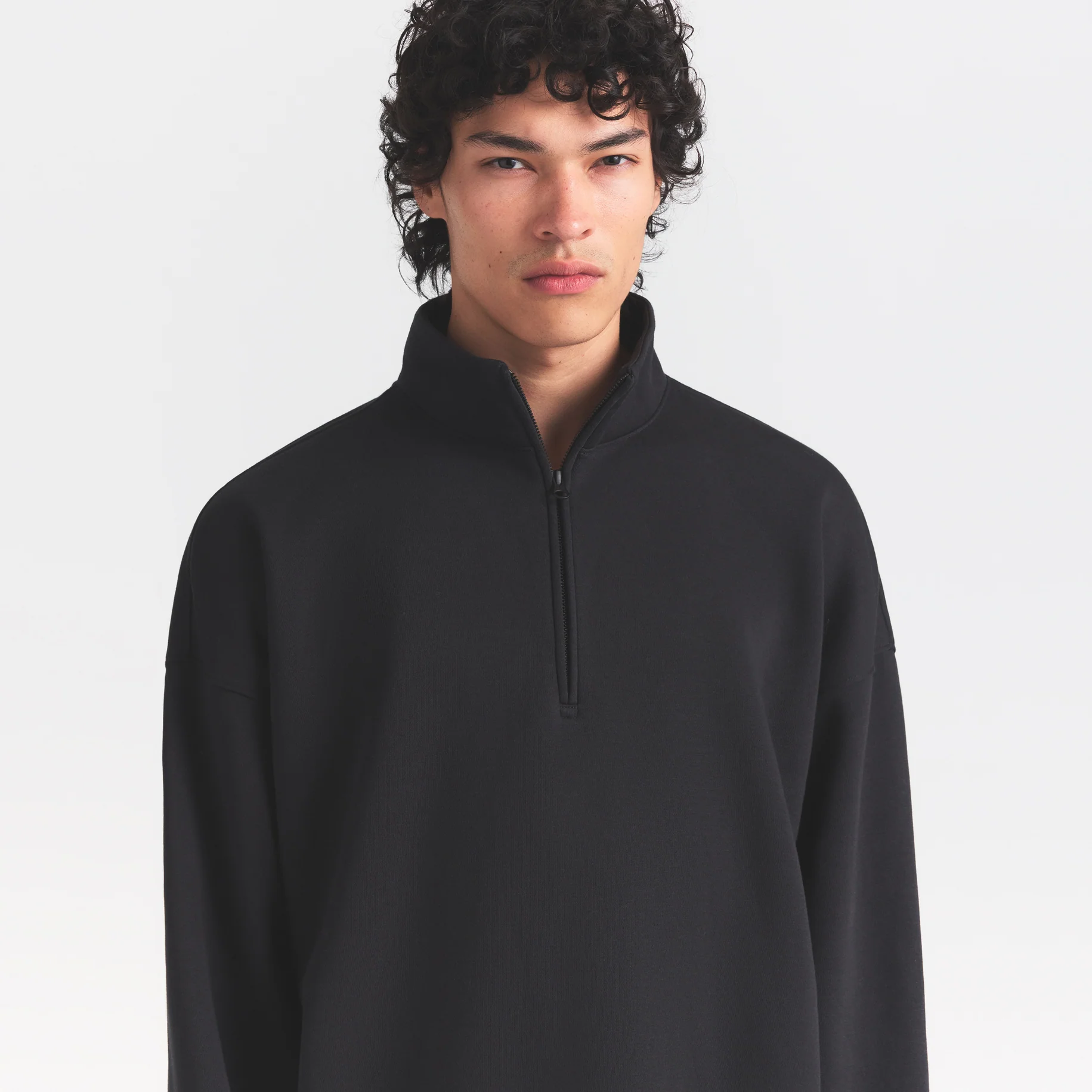 FLEECE LOUNGE MENS RELAXED QUARTER ZIP | WASHED ONYX - Image 3