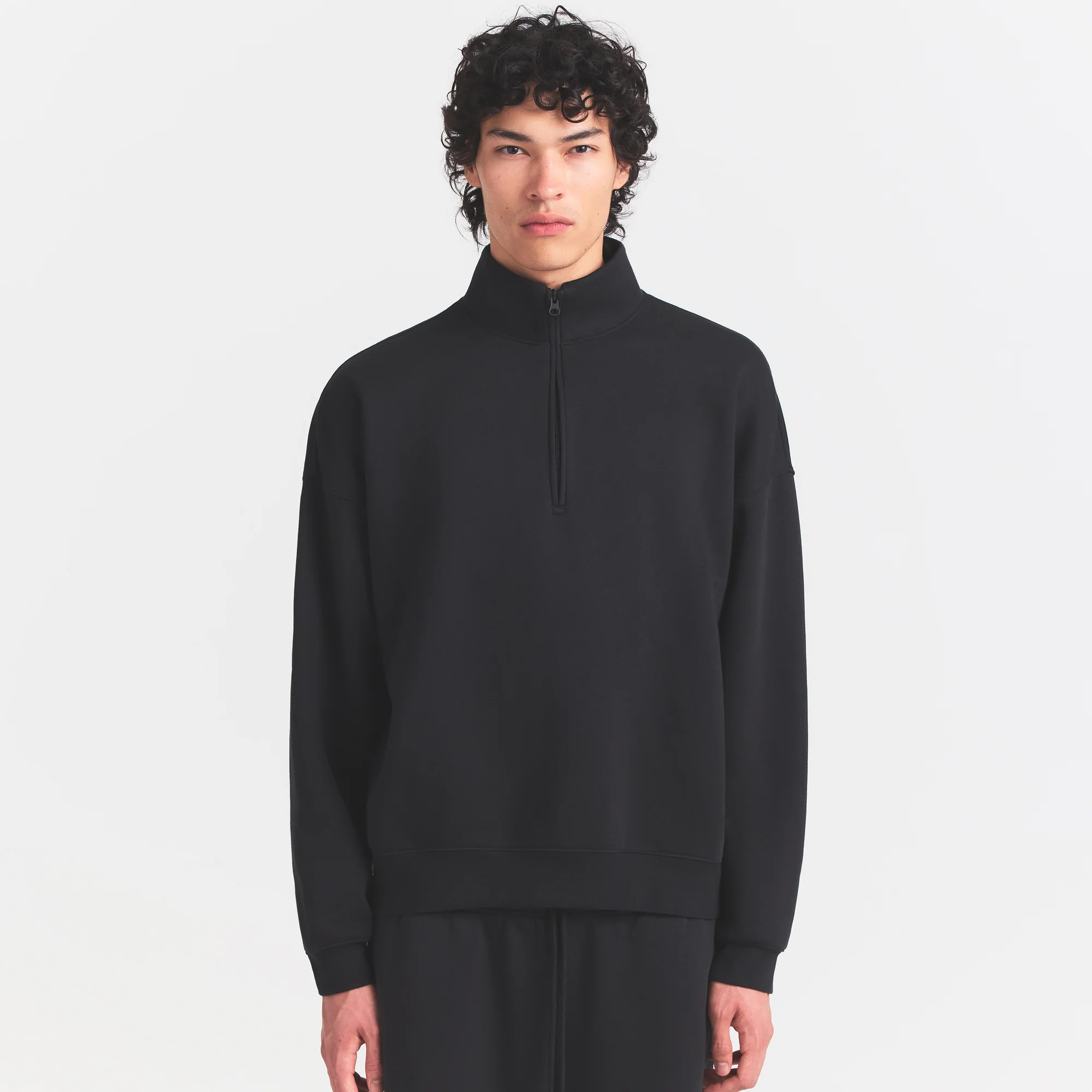 FLEECE LOUNGE MENS RELAXED QUARTER ZIP | WASHED ONYX - Image 4