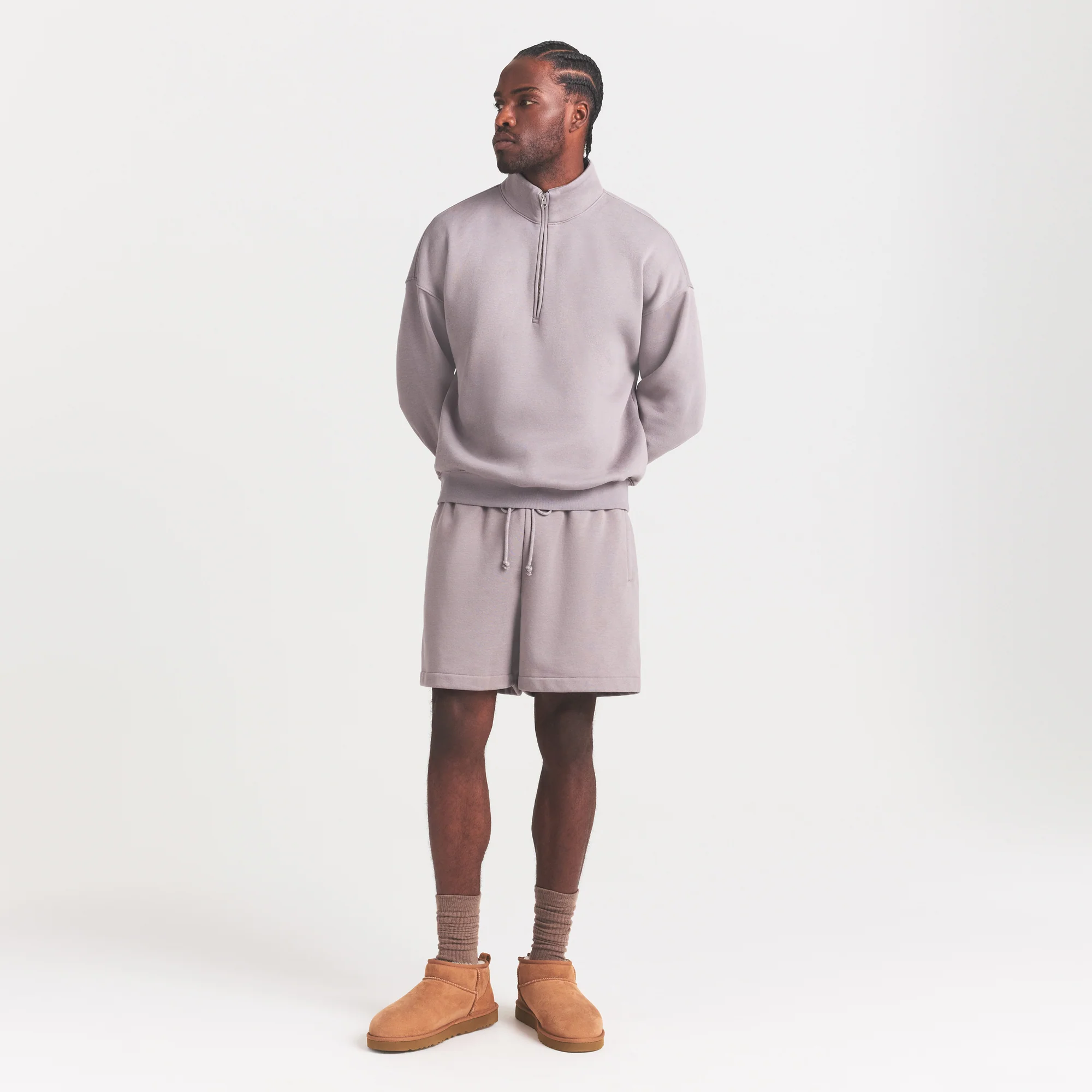 FLEECE LOUNGE MENS RELAXED SHORT | SHADOW - Image 2