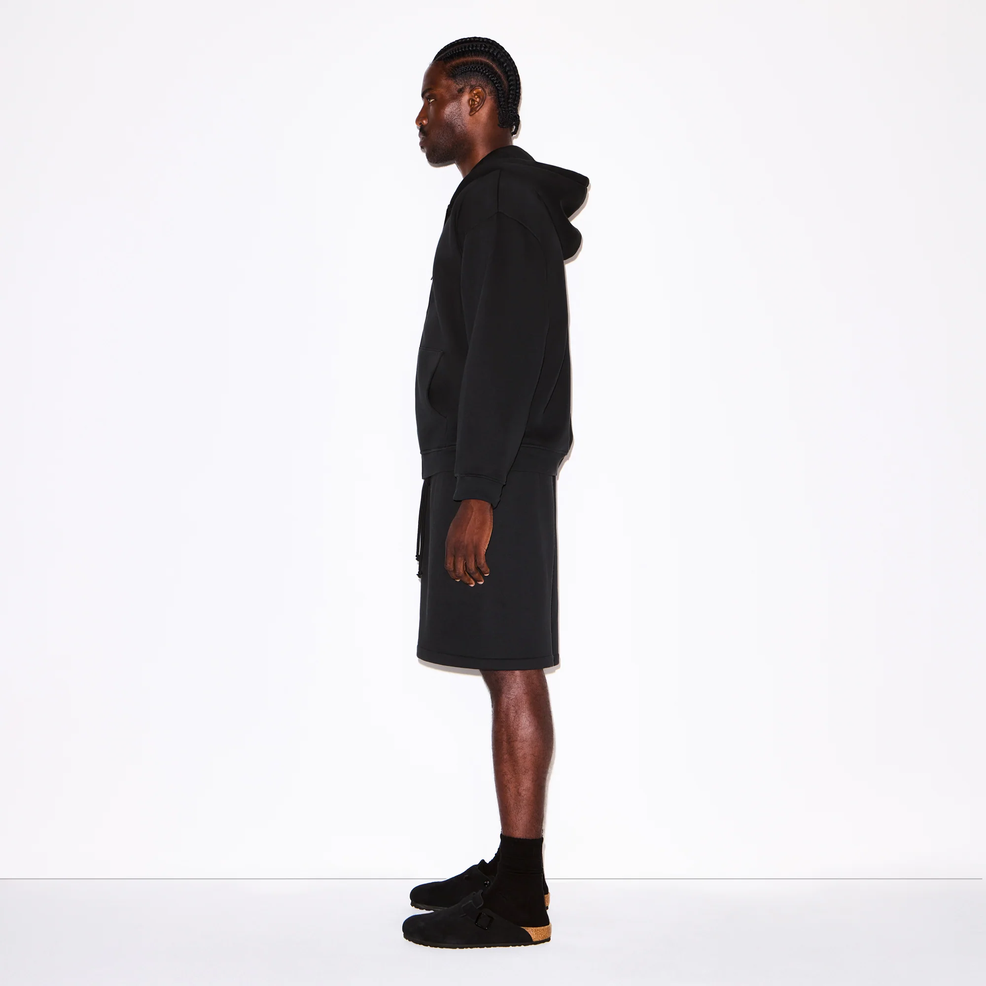 FLEECE LOUNGE MENS RELAXED ZIP UP HOODIE | WASHED ONYX - Image 4