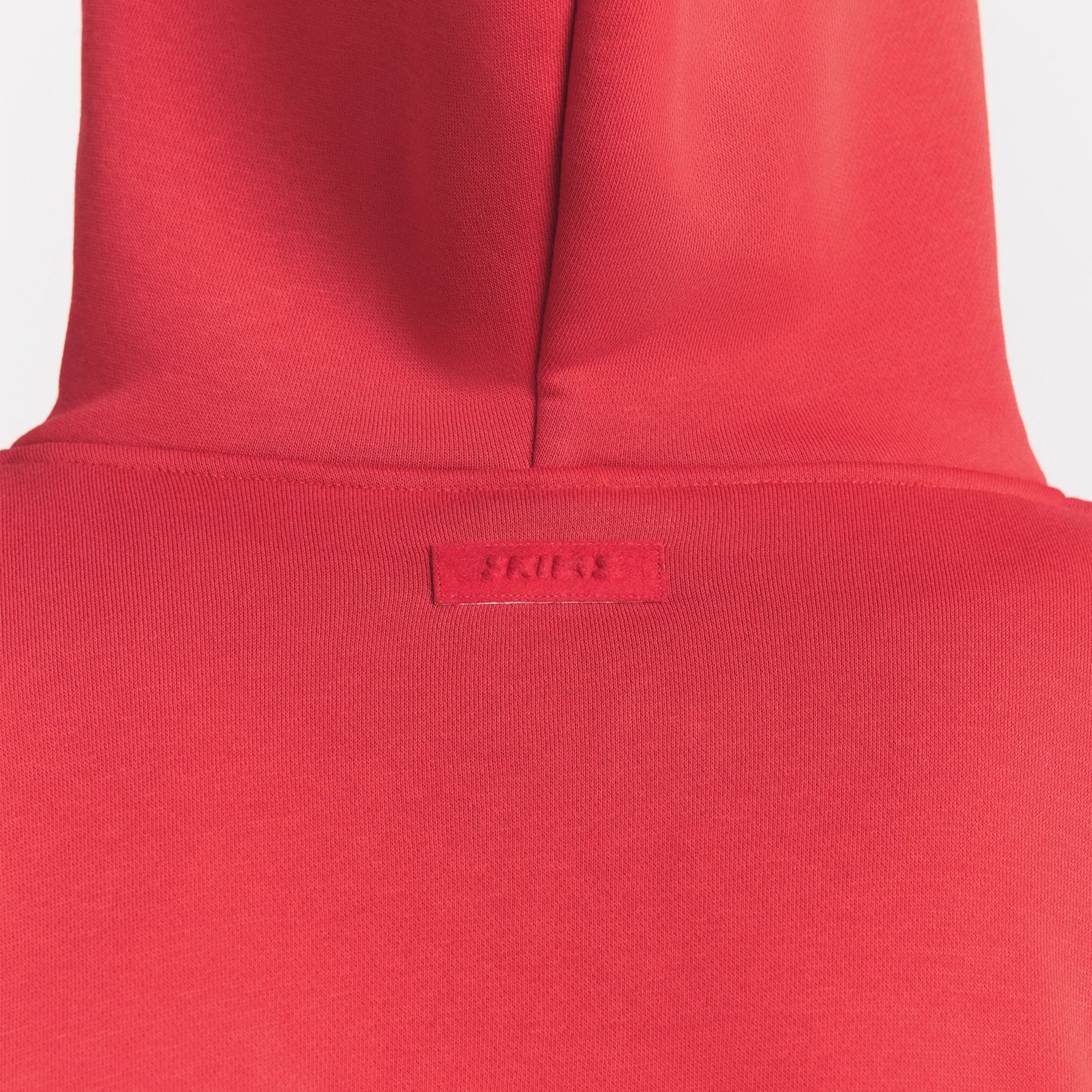 FLEECE LOUNGE MENS RELAXED ZIP UP HOODIE | WASHED RED - Image 4