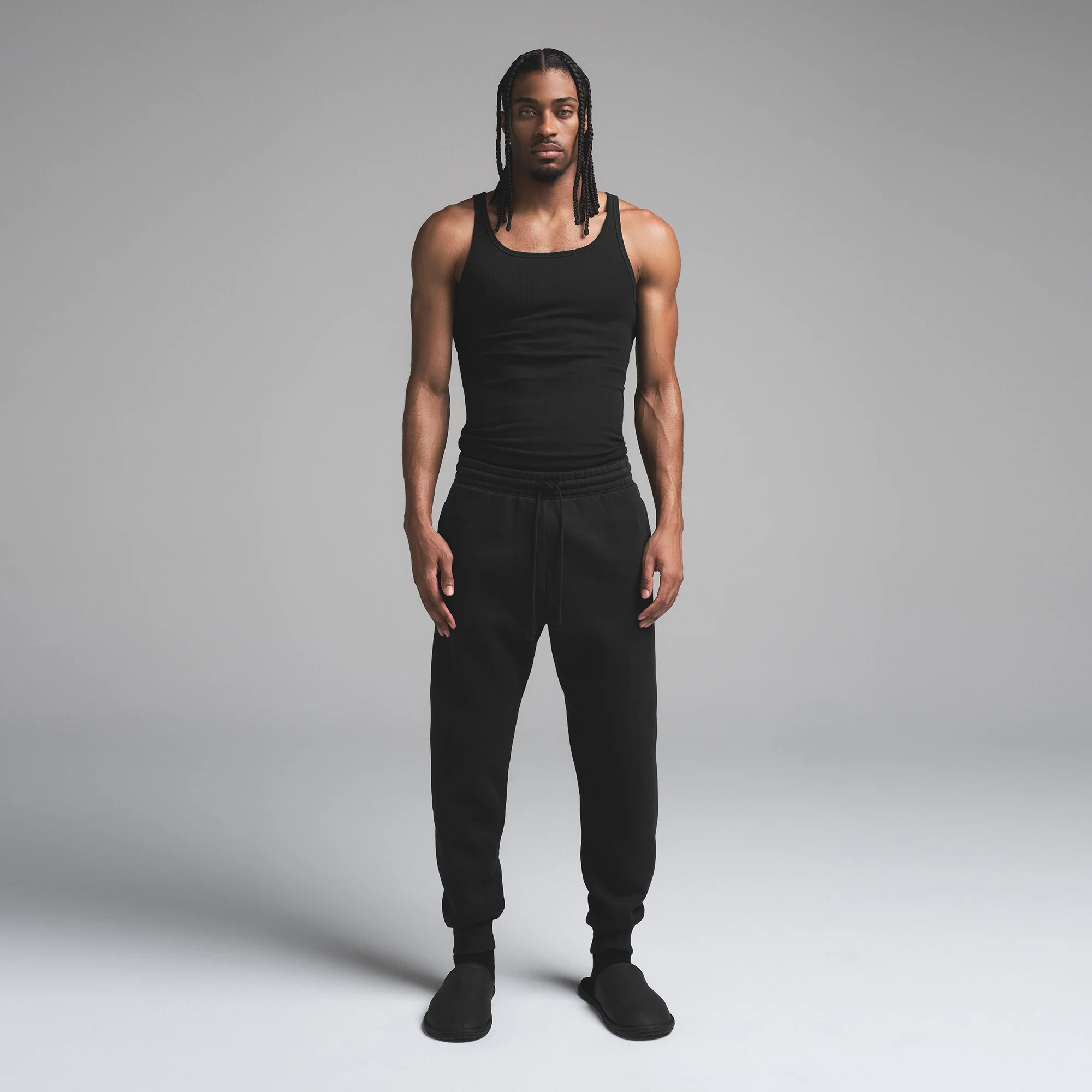 FLEECE LOUNGE MENS TAPERED JOGGER | WASHED ONYX - Image 5
