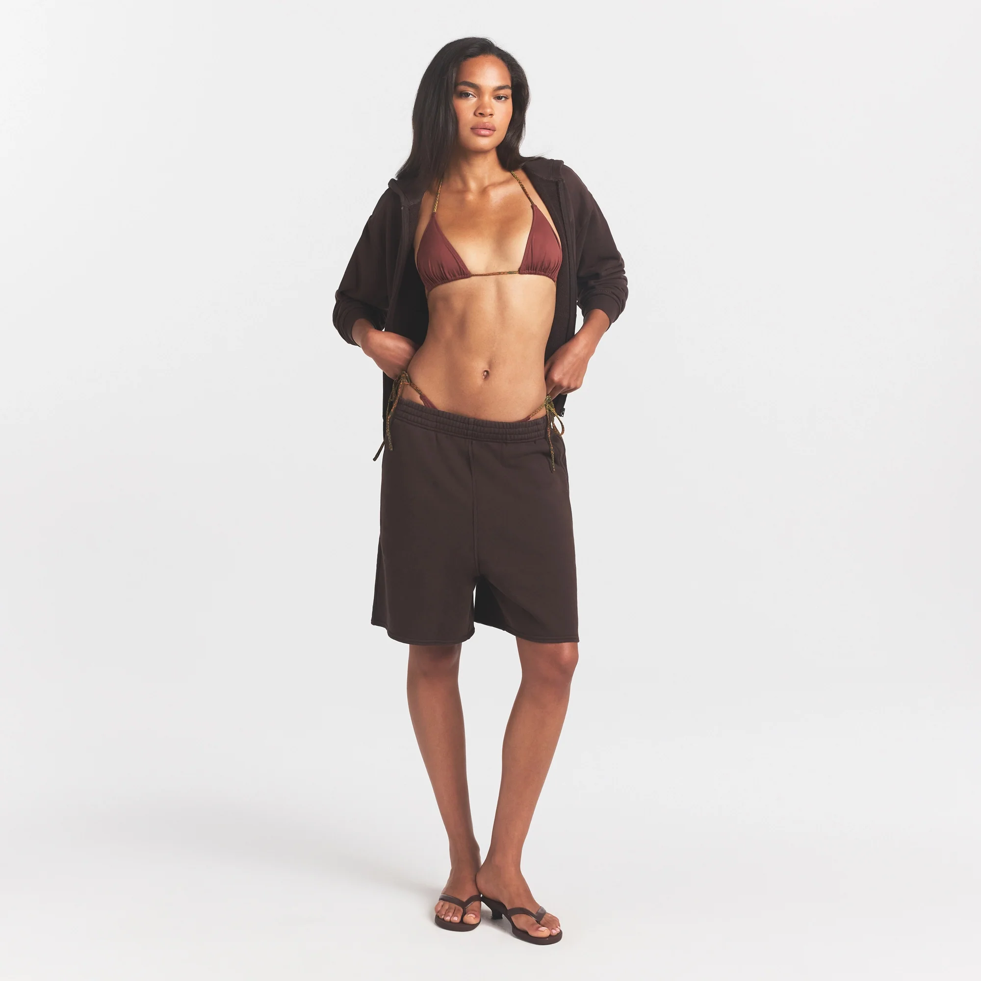 FRENCH TERRY LONG SHORT | ESPRESSO - Image 2